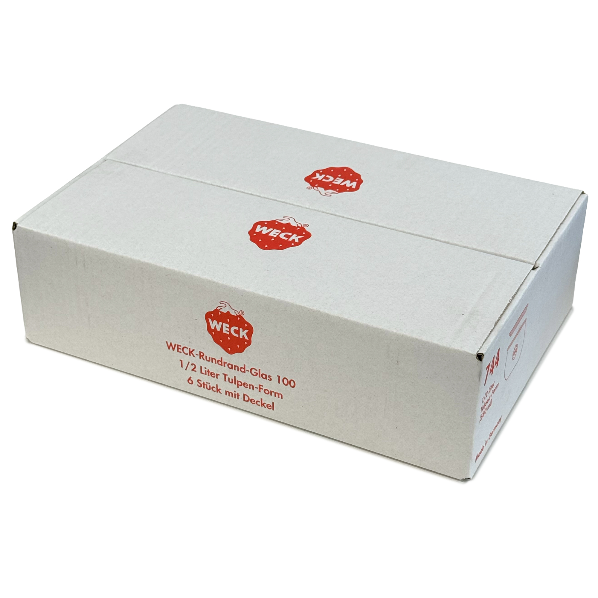 6x 580 ml WECK kozarec tulipan s steklenim pokrovom RR 100