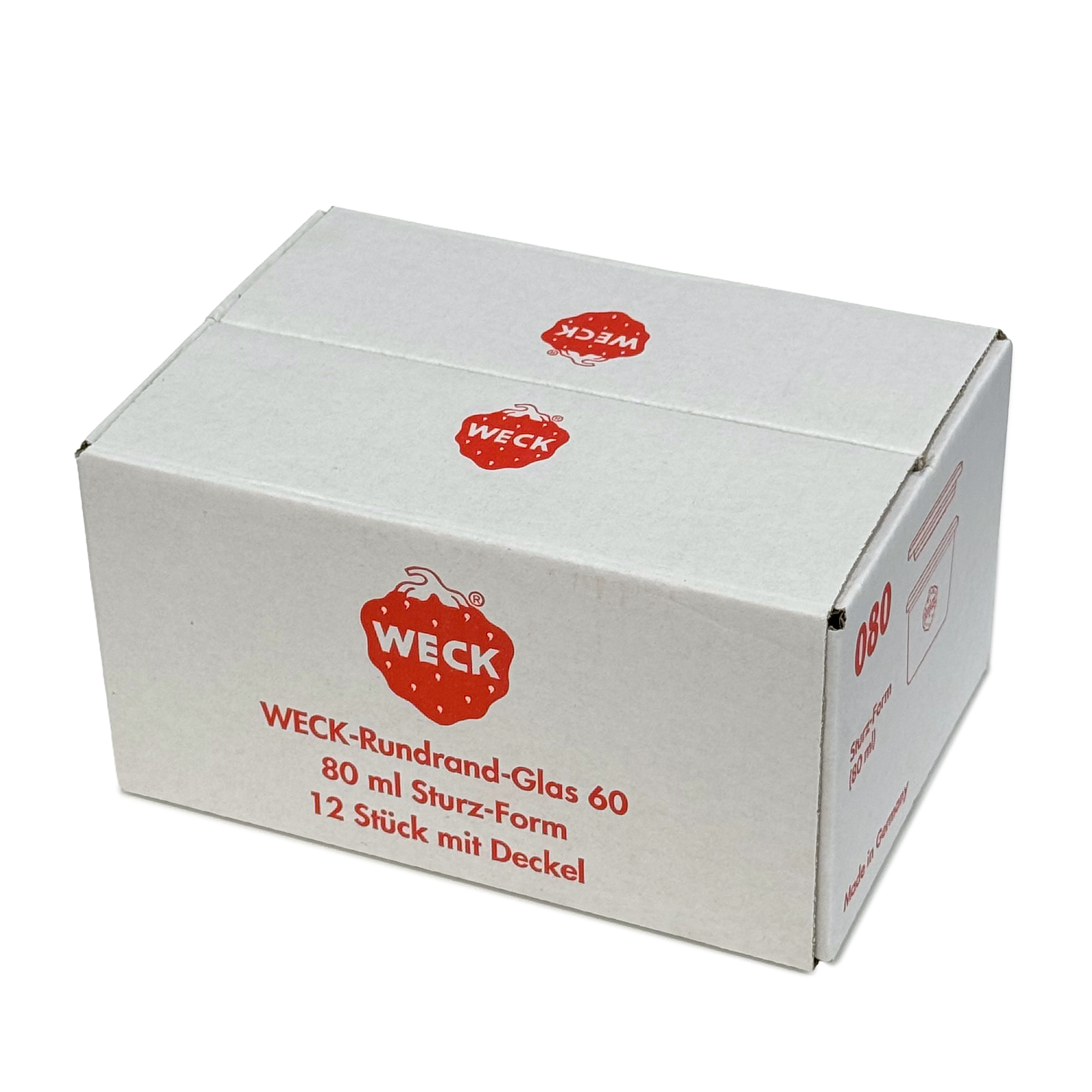 12x 80 ml WECK kozarec za vlaganje s steklenim pokrovom RR 60