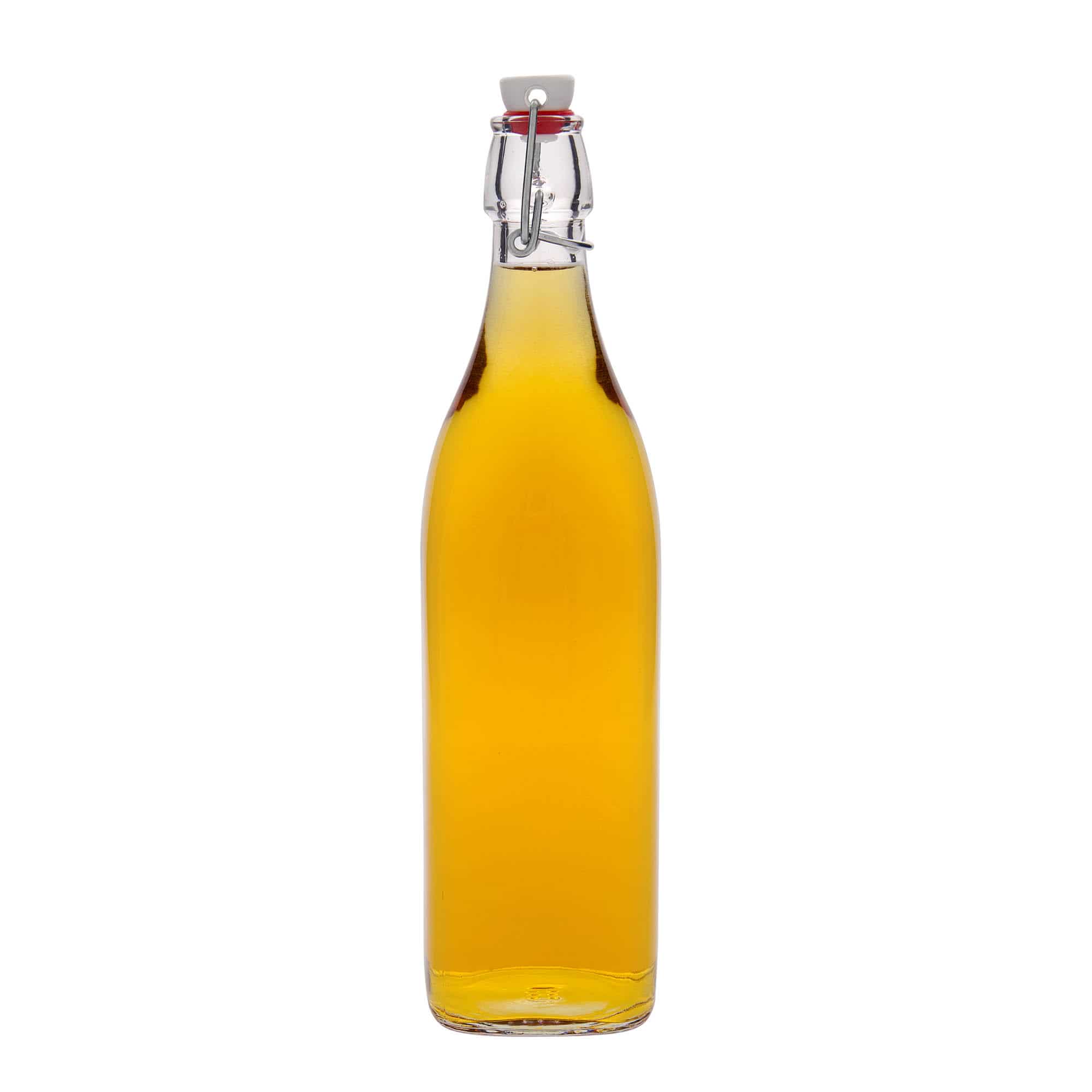 1000 ml steklena steklenica »Swing«, kvadratna, ustje: zamašek s tesnilom