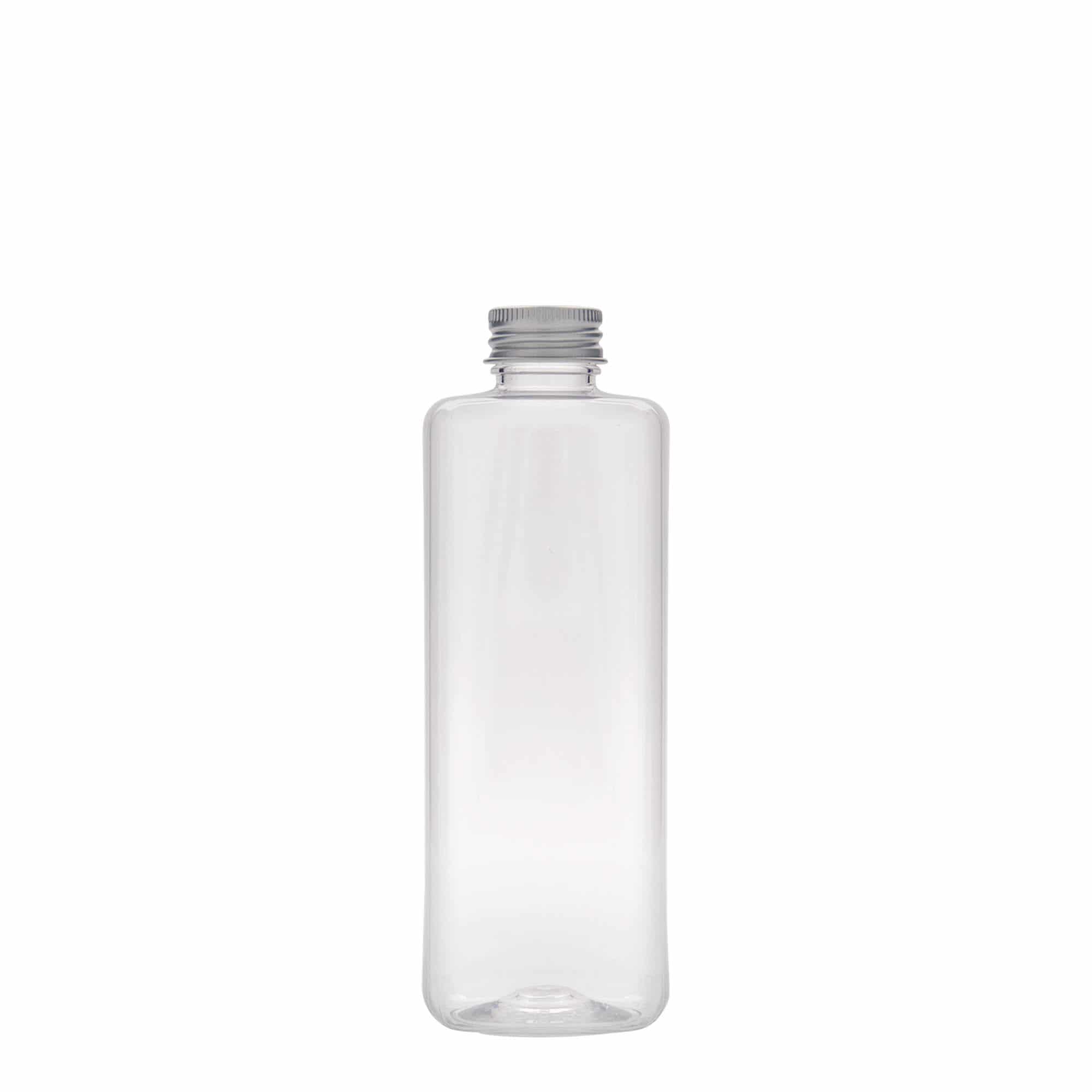 300 ml steklenica iz PET plastike »Karl«, kvadratna, plastika, ustje: GPI 24/410