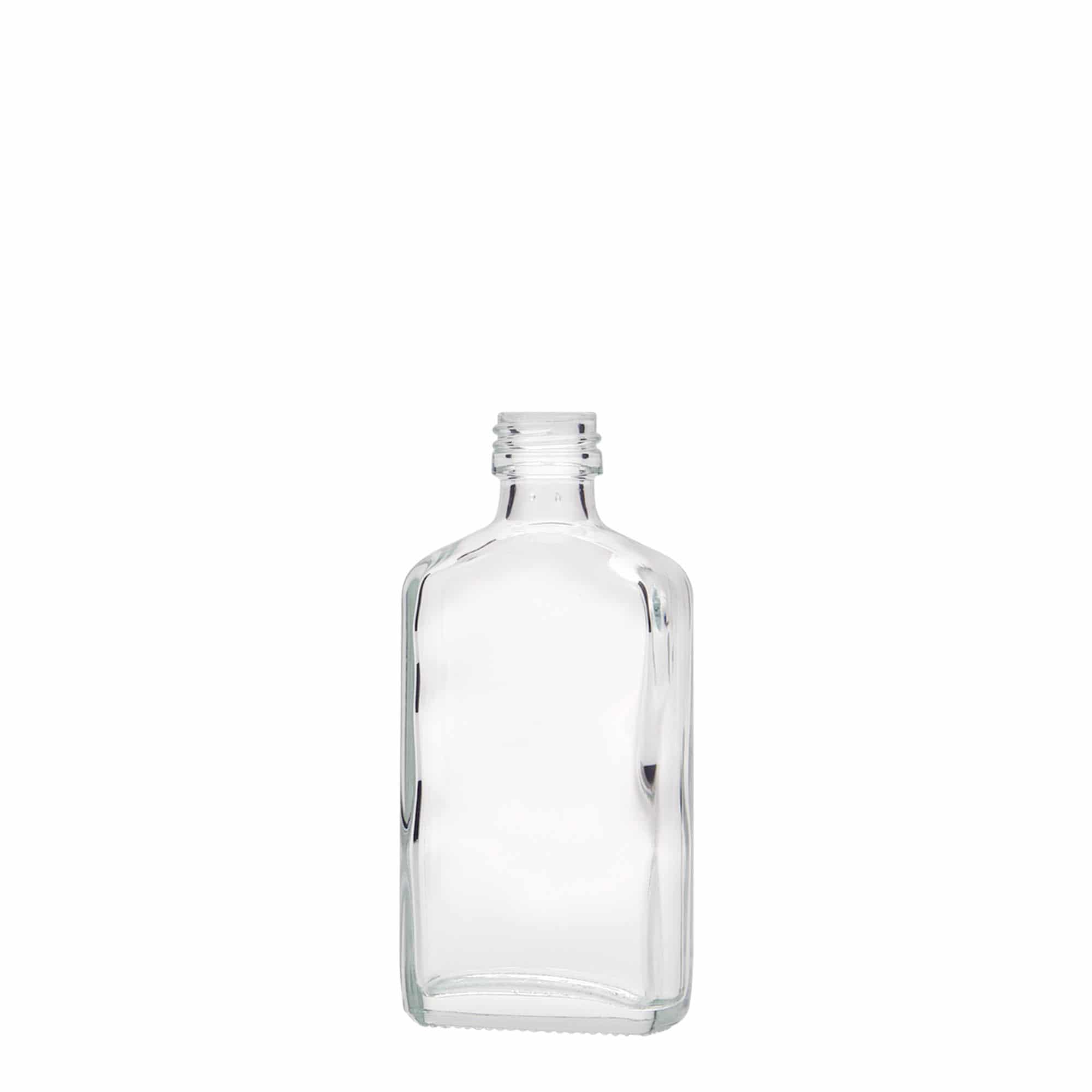 50 ml žepna steklenička, pravokotna, steklo, odprtina: PP 18 50 ml žepna steklenička, pravokotna, steklo, odprtina: PP 18