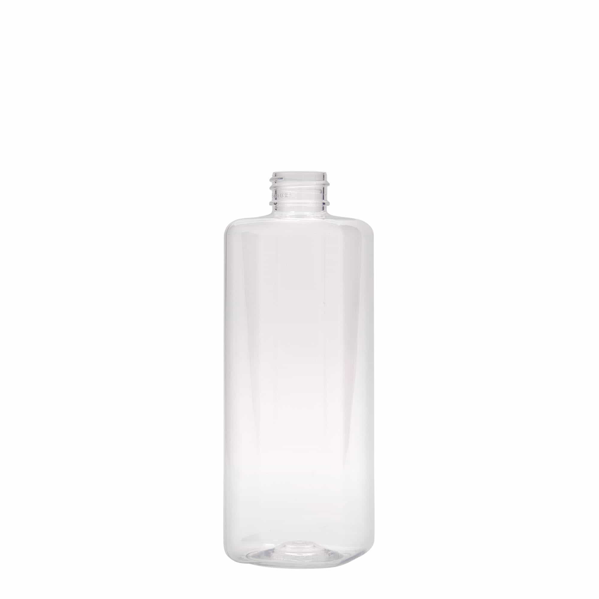 300 ml steklenica iz PET plastike »Karl«, kvadratna, plastika, ustje: GPI 24/410