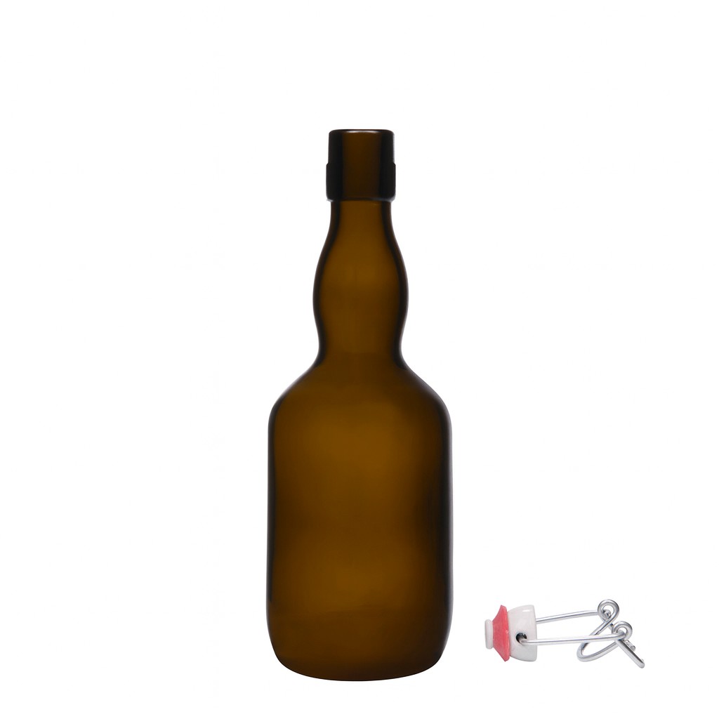 500 ml steklenica piva s širokim vratom, steklo, starozeleno, odprtina: zaponka