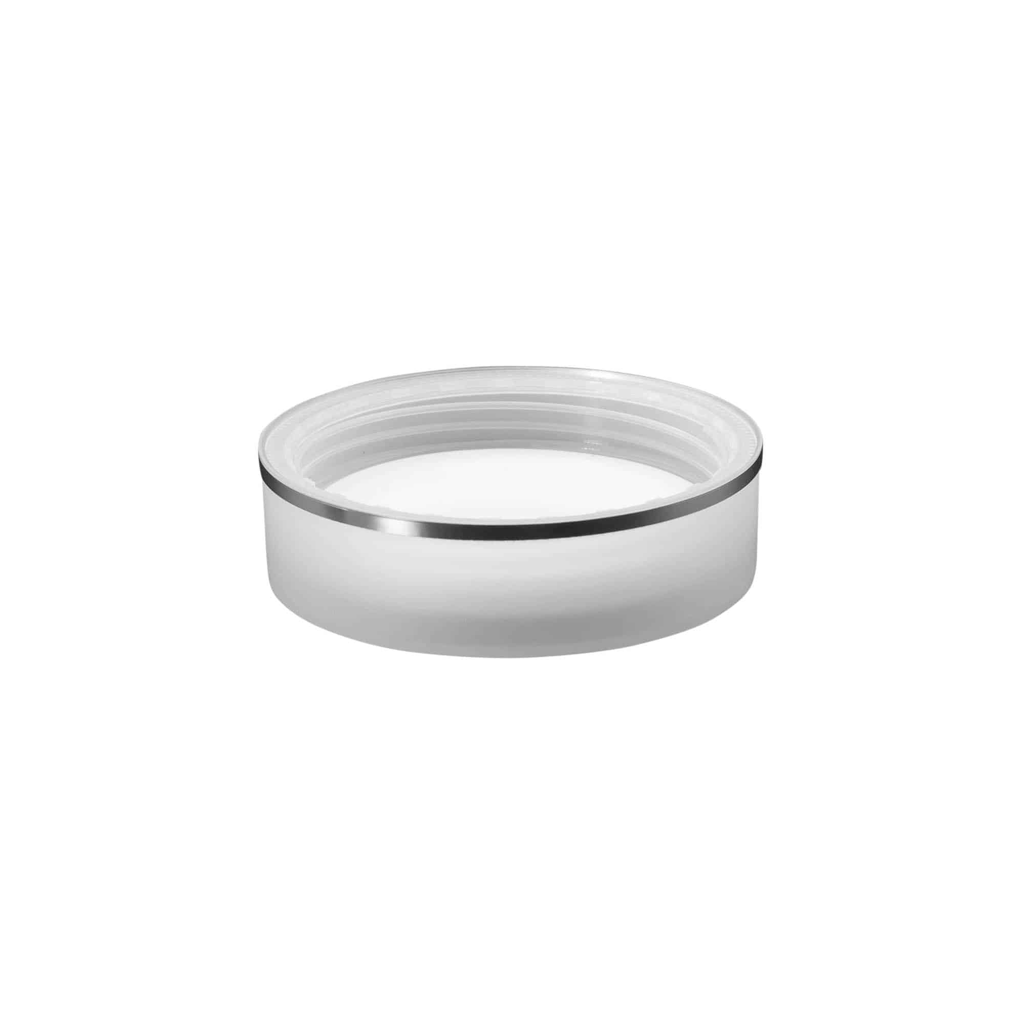 Navojni zamašek »Clear/Platin Edition«, plastika PP, bela, za ustje: 70/2P
