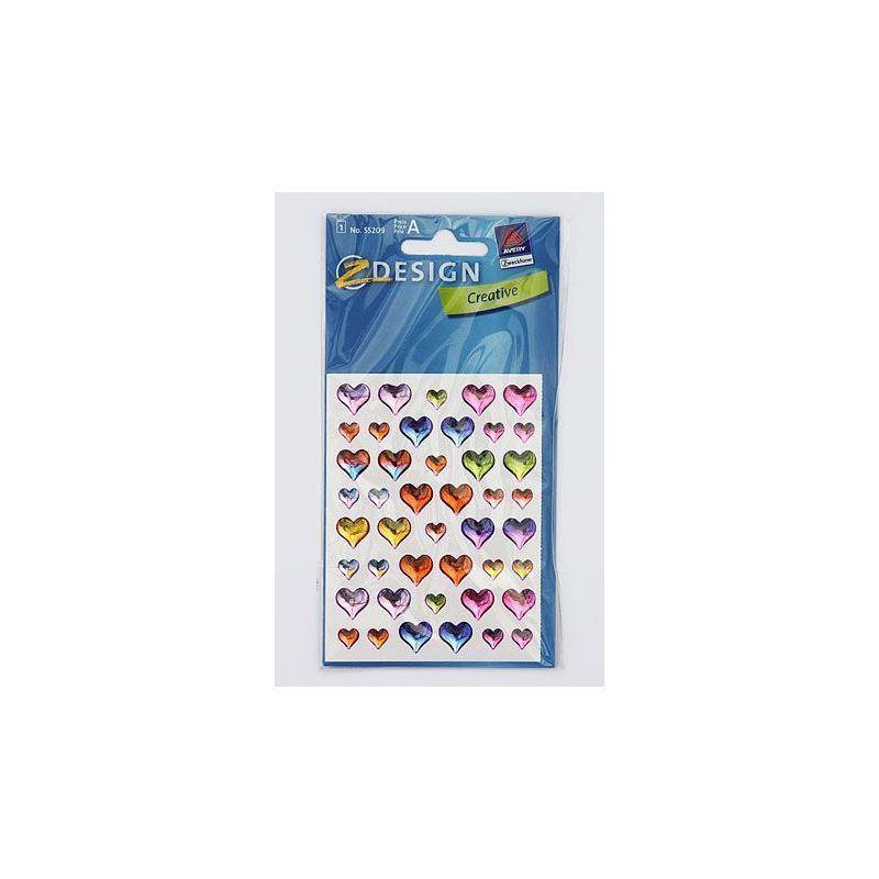 Zweckform nalepke 'Gel Herzen', plastika, večbarvno