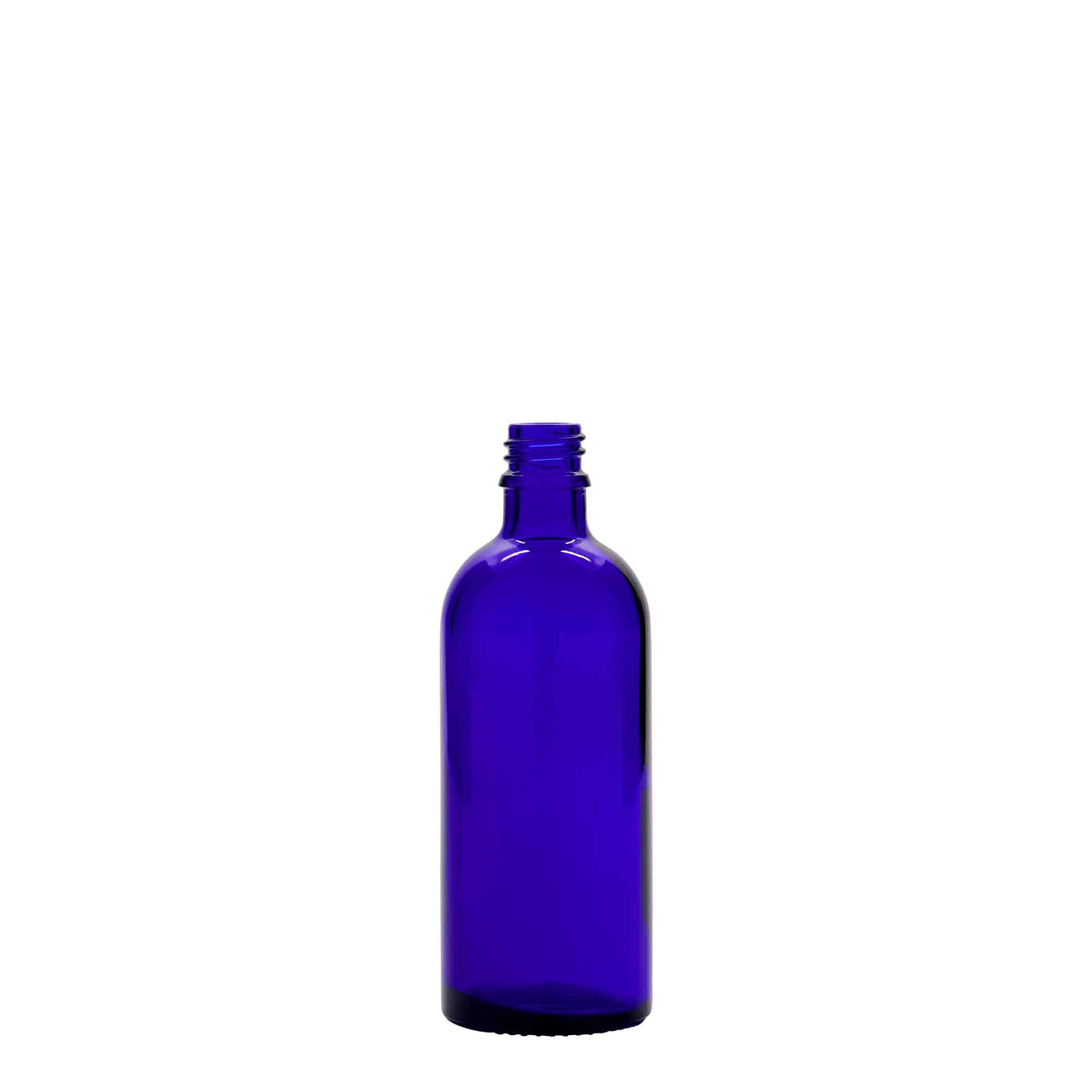 100 ml steklenica za zdravila, steklo, kraljevsko modra, ustje: DIN 18 100 ml steklenica za zdravila, steklo, kraljevsko modra, ustje: DIN 18