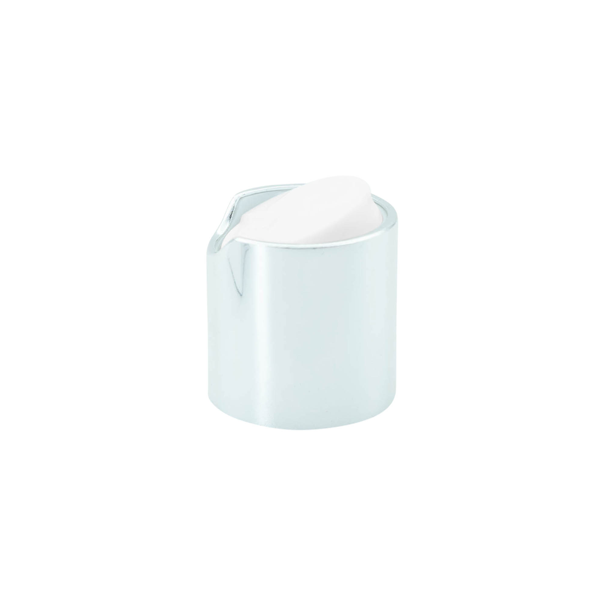 Navojni pokrovček Disc Top, PP-plastika, srebrne barve, za odprtino: 24/410 Navojni pokrovček Disc Top, PP-plastika, srebrne barve, za odprtino: 24/410
