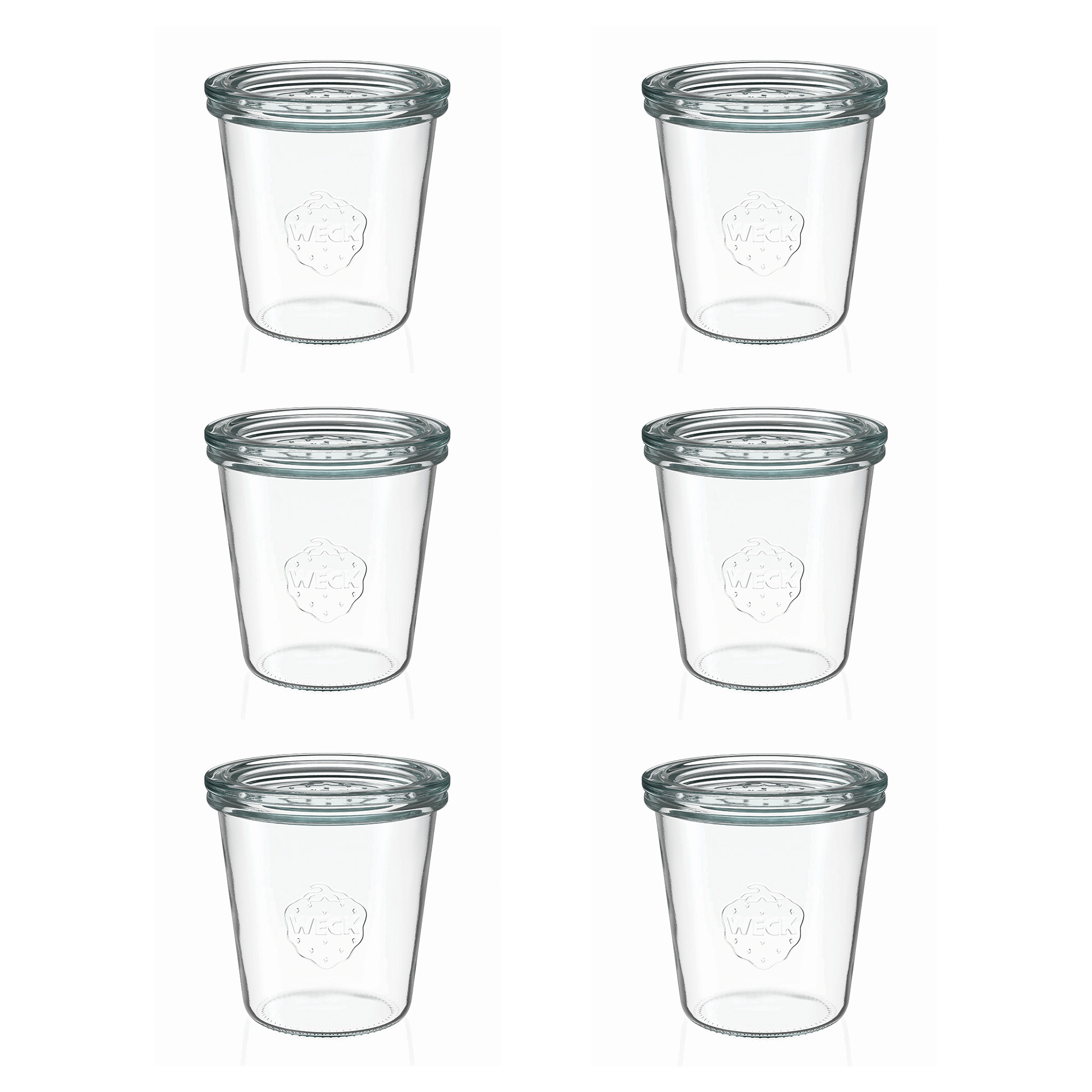 6x 290 ml visok WECK kozarec za vlaganje s steklenim pokrovom RR 80