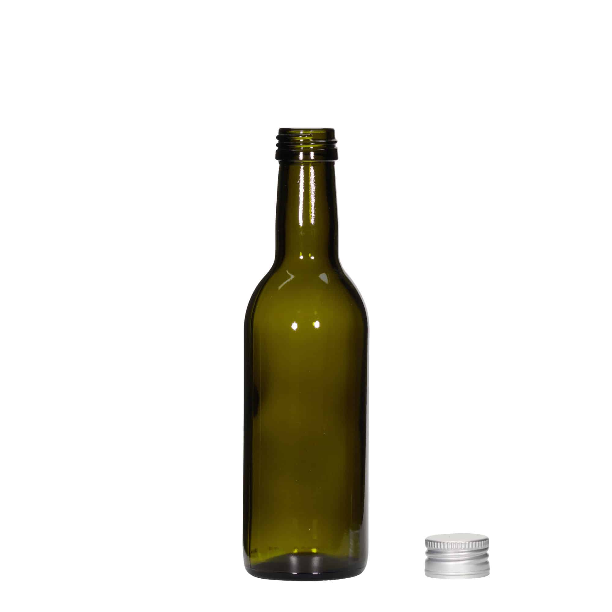 250 ml steklenica 'Bordeaux', starozelena, odprtina: PP 28