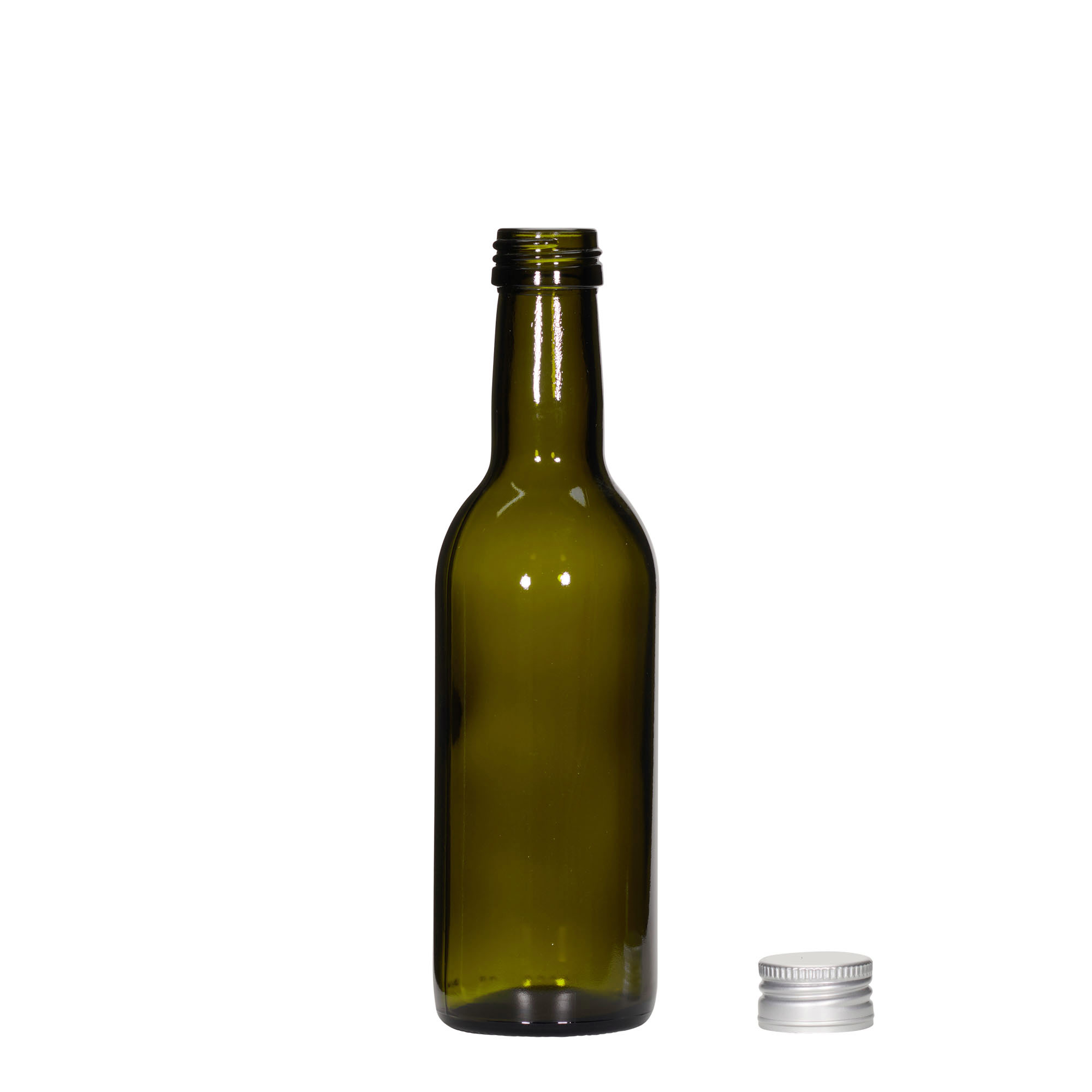 250 ml steklenica 'Bordeaux', starozelena, odprtina: PP 28 250 ml steklenica 'Bordeaux', starozelena, odprtina: PP 28
