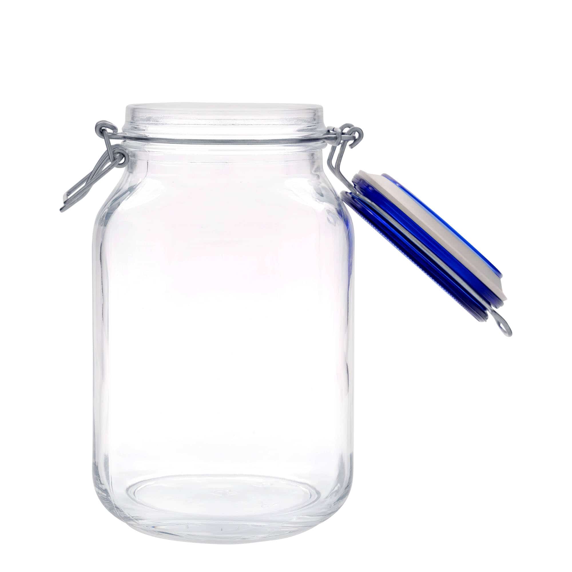 2000 ml kozarec s patentom »Fido« Blue Top, kvadratni, ustje: zamašek s tesnilom s patentom