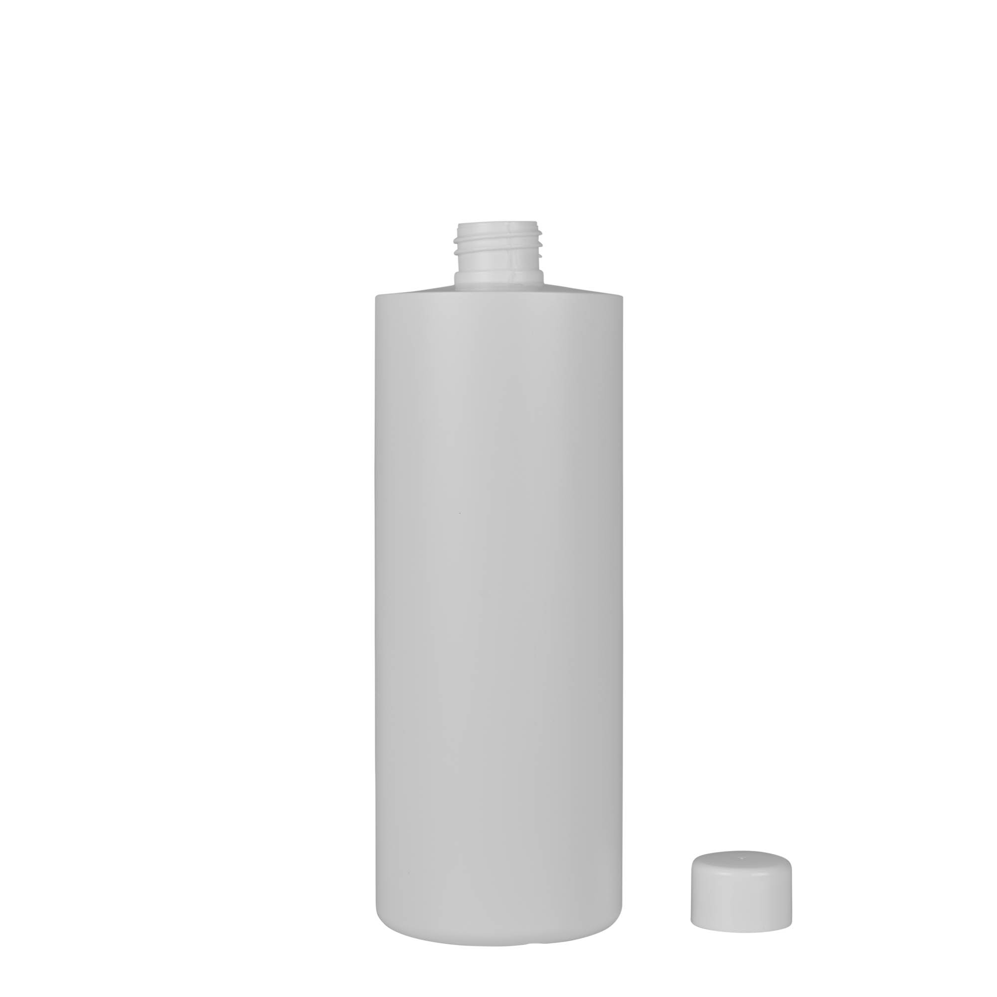 500 ml plastična steklenica 'Pipe', zelena HDPE, bela, odprtina: 24/410