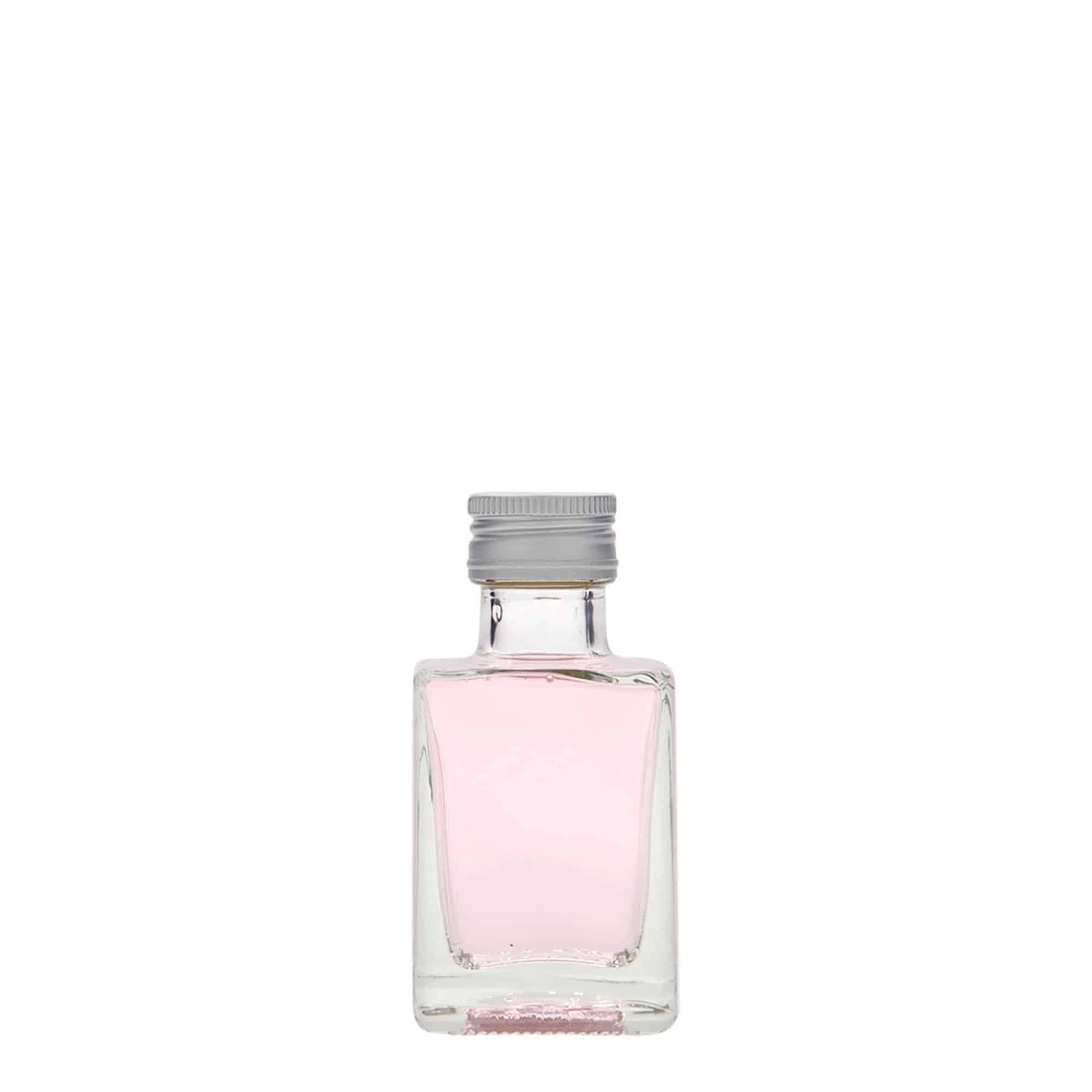 50 ml steklena steklenica »Cube«, kvadratna, ustje: PP 24