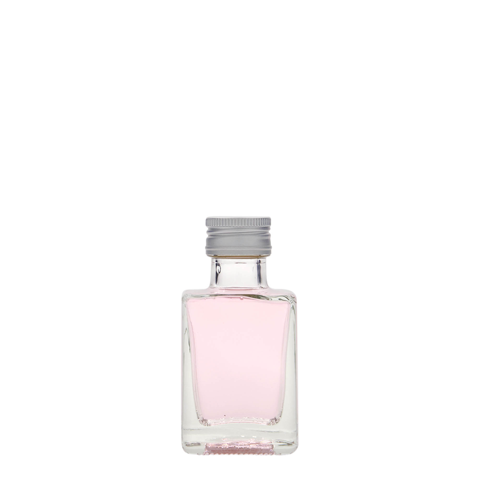 50 ml steklenička iz stekla 'Cube', kvadratna, odprtina: PP 24