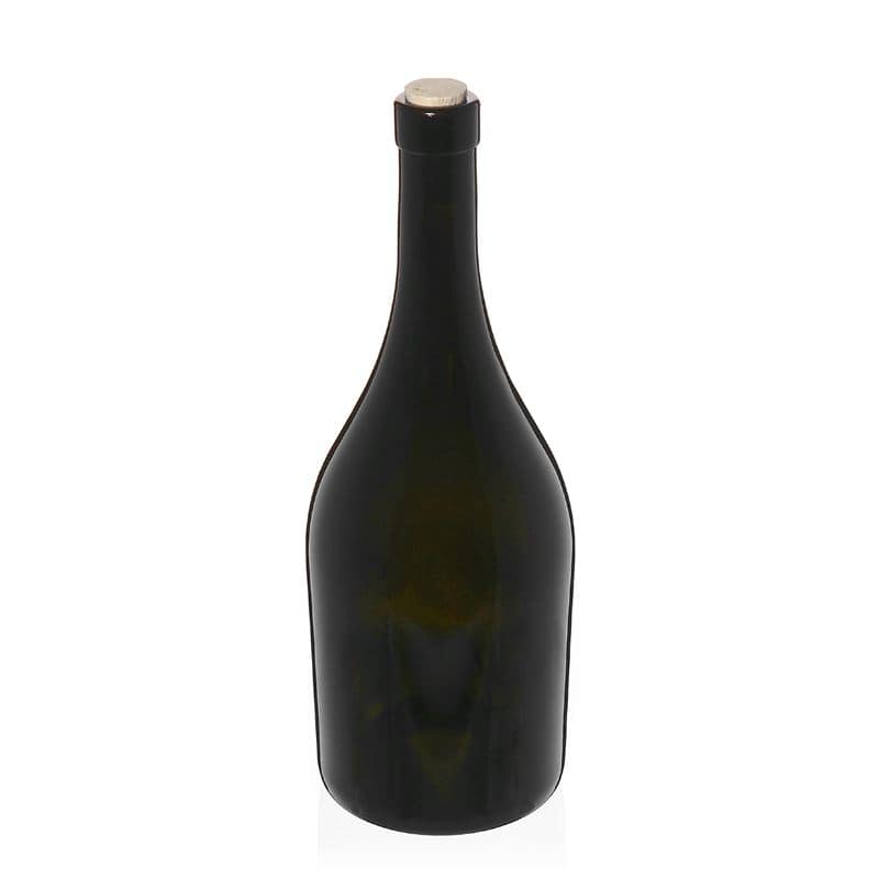 750 ml steklenica za vino »Exclusive«, antično zelena, ustje: pluta