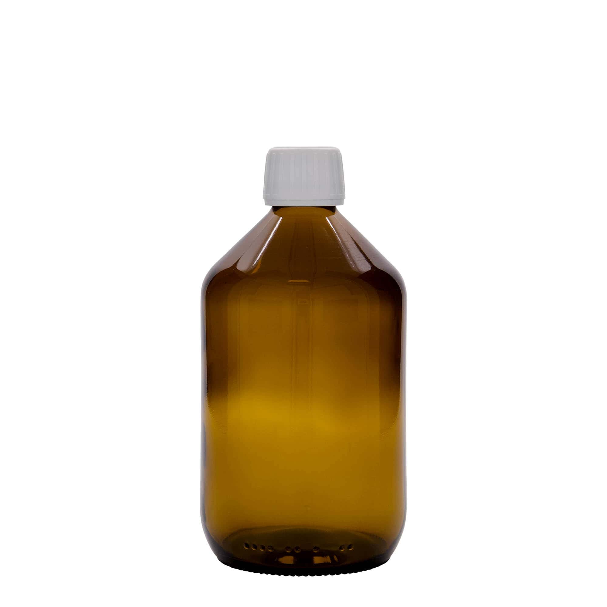 500 ml medicinska steklenička, rjava, steklo, odprtina: PP 28