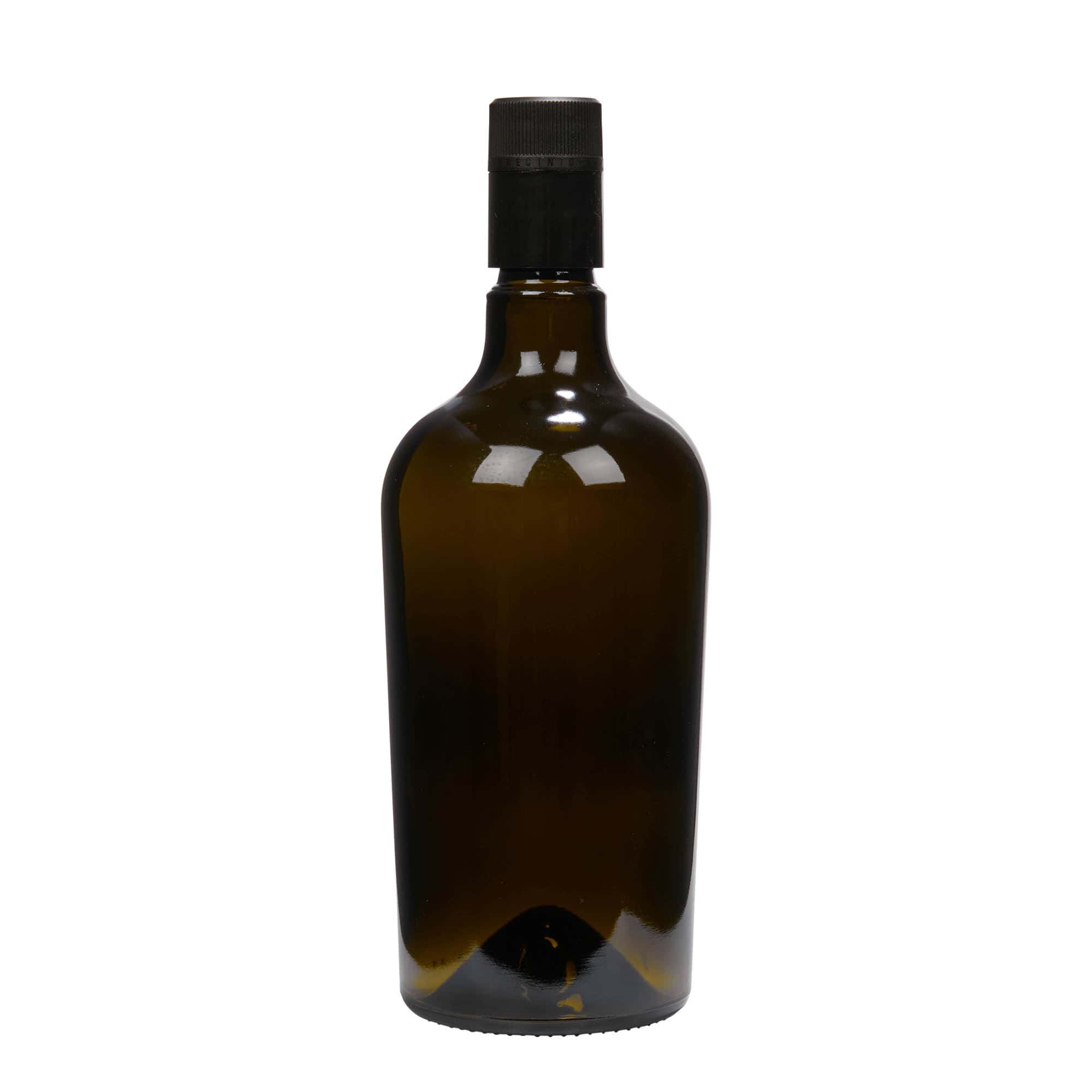 750 ml steklenica za kis/olje »Oleum«, steklo, antično zelena, ustje: DOP
