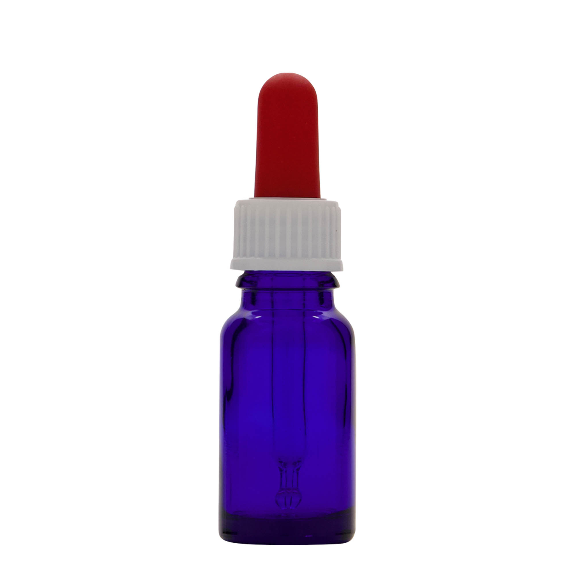 10 ml steklenička z kapalno pipeto, medicinska, steklo, kraljevsko modro-rdeča, odprtina: DIN 18