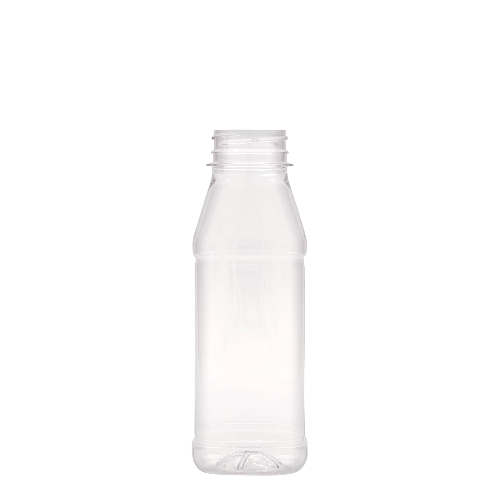 330 ml PET-flaska 'Milk and Juice Carré', kvadratna, plastika, odprtina: 38 mm