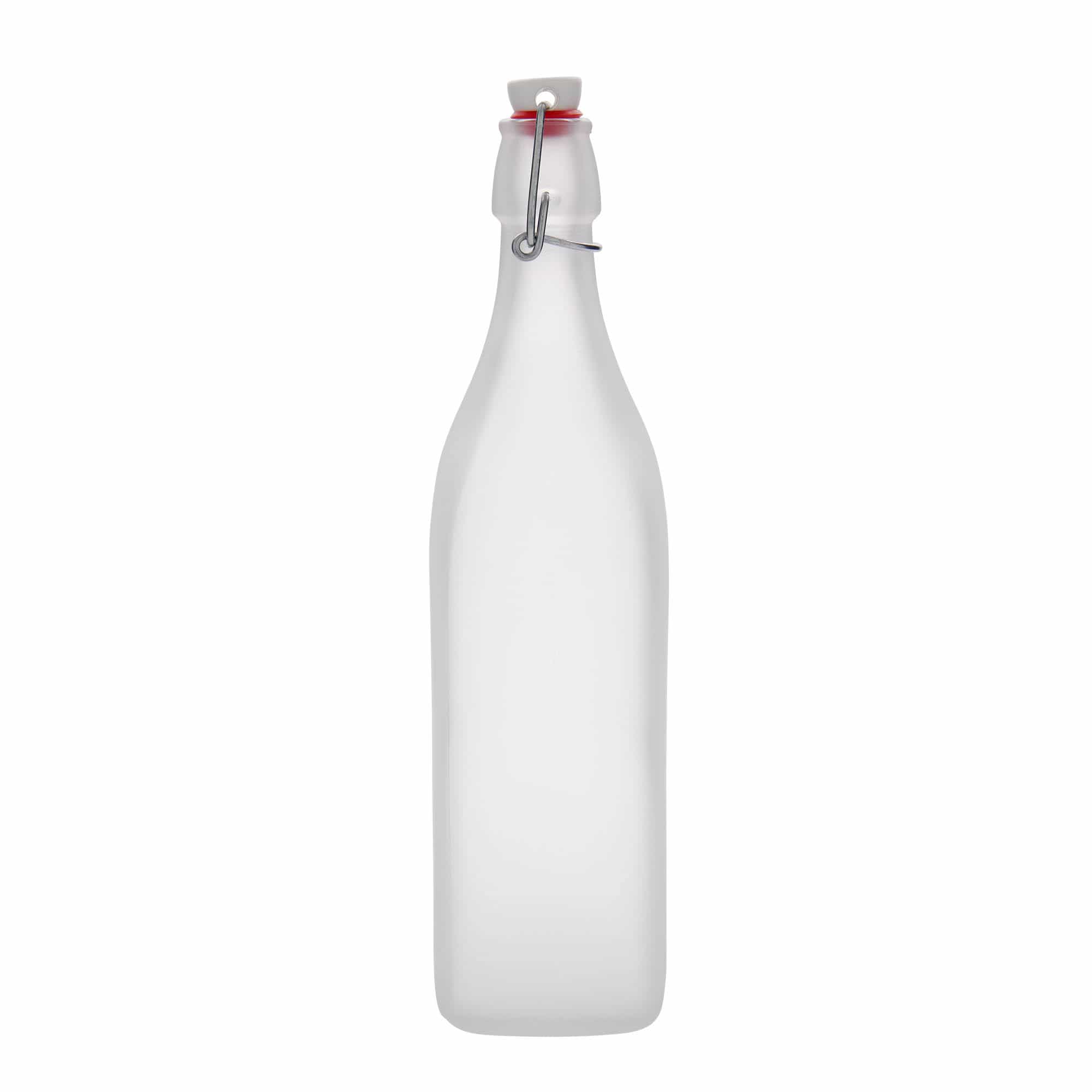 1000 ml steklena steklenica »Swing«, kvadratna, bela, ustje: zamašek s tesnilom 1000 ml steklena steklenica »Swing«, kvadratna, bela, ustje: zamašek s tesnilom