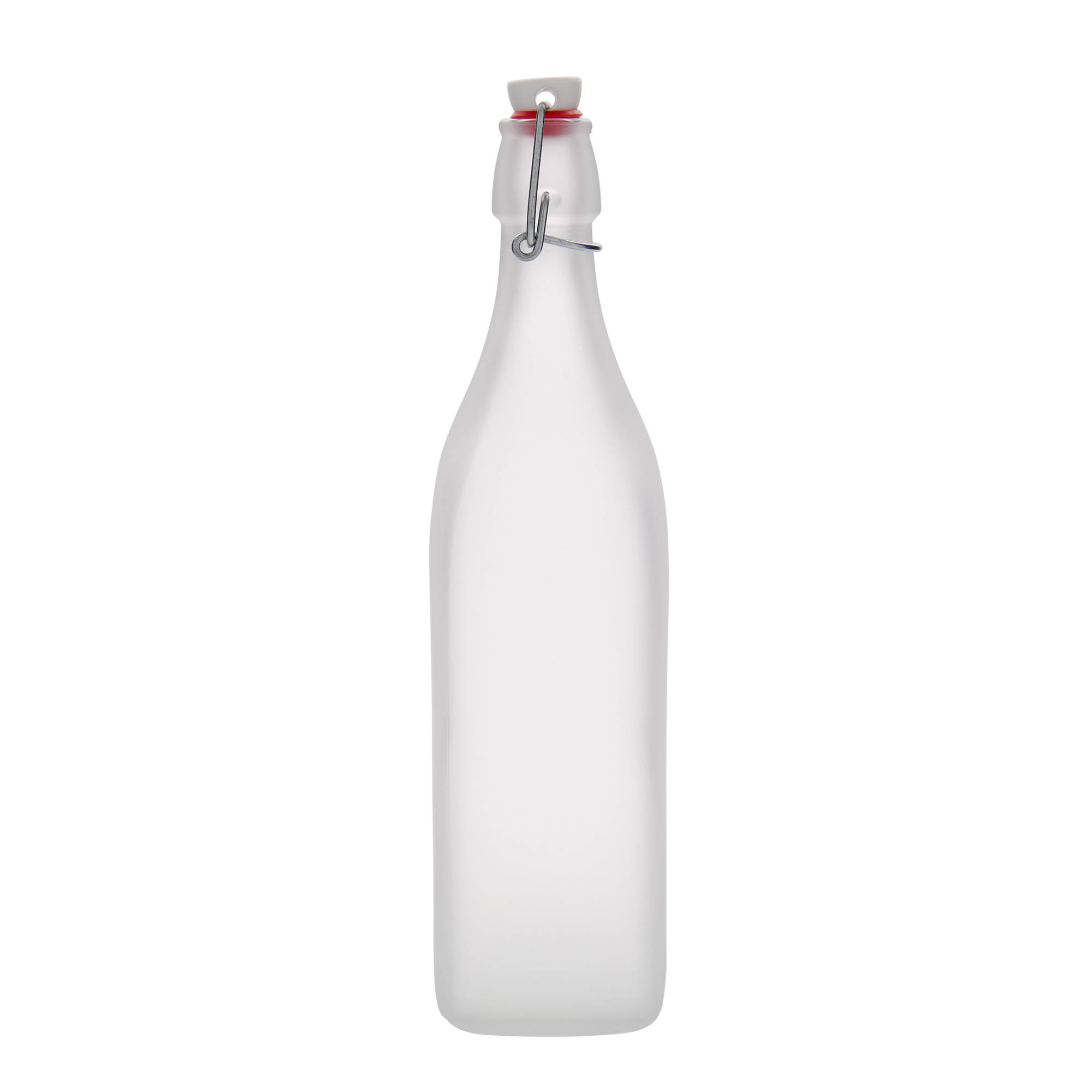 1.000 ml steklenica 'Swing, kvadratna, zmrznjena, odprtina: s sponko zapirala 1.000 ml steklenica 'Swing, kvadratna, zmrznjena, odprtina: s sponko zapirala