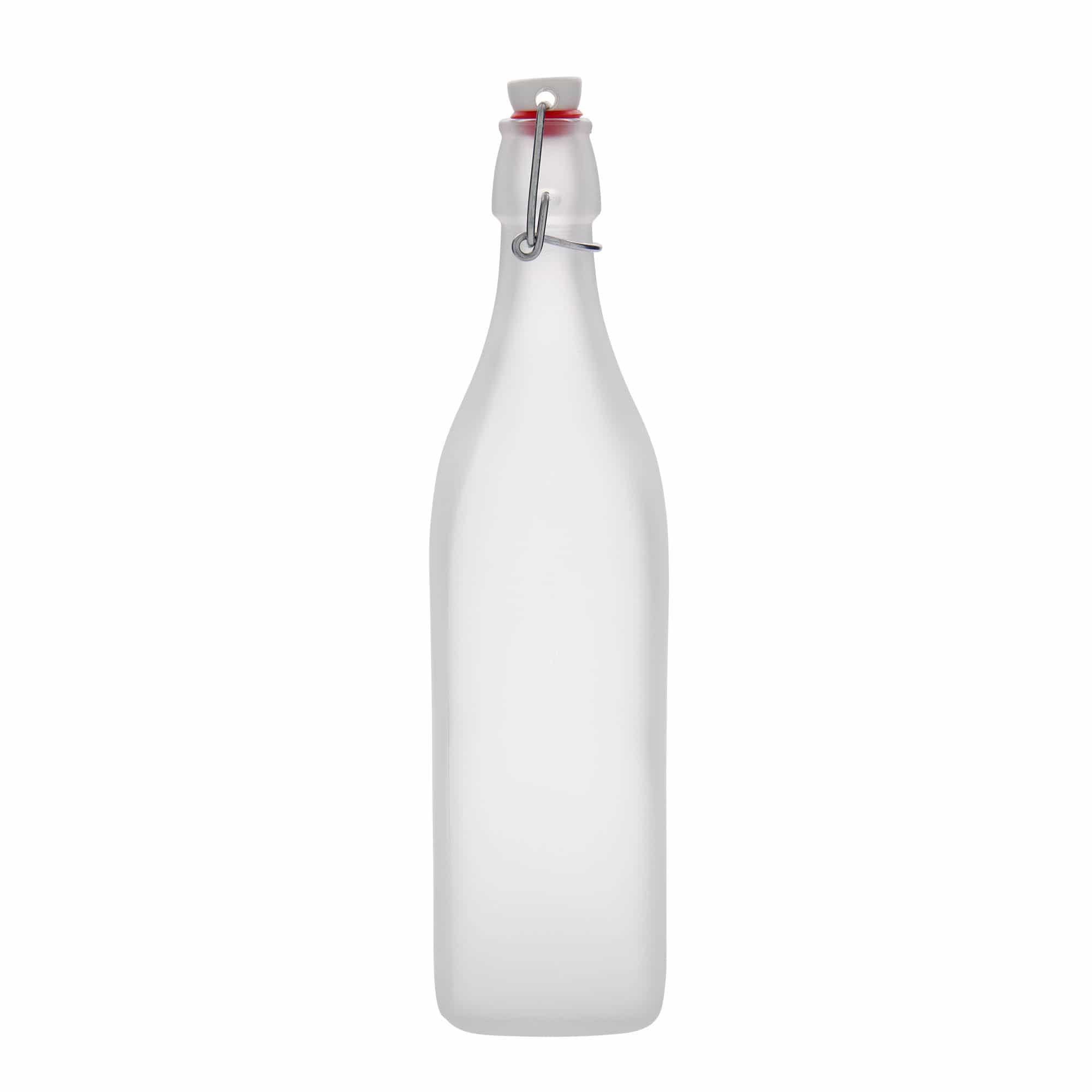 1.000 ml steklenica 'Swing, kvadratna, zmrznjena, odprtina: s sponko zapirala