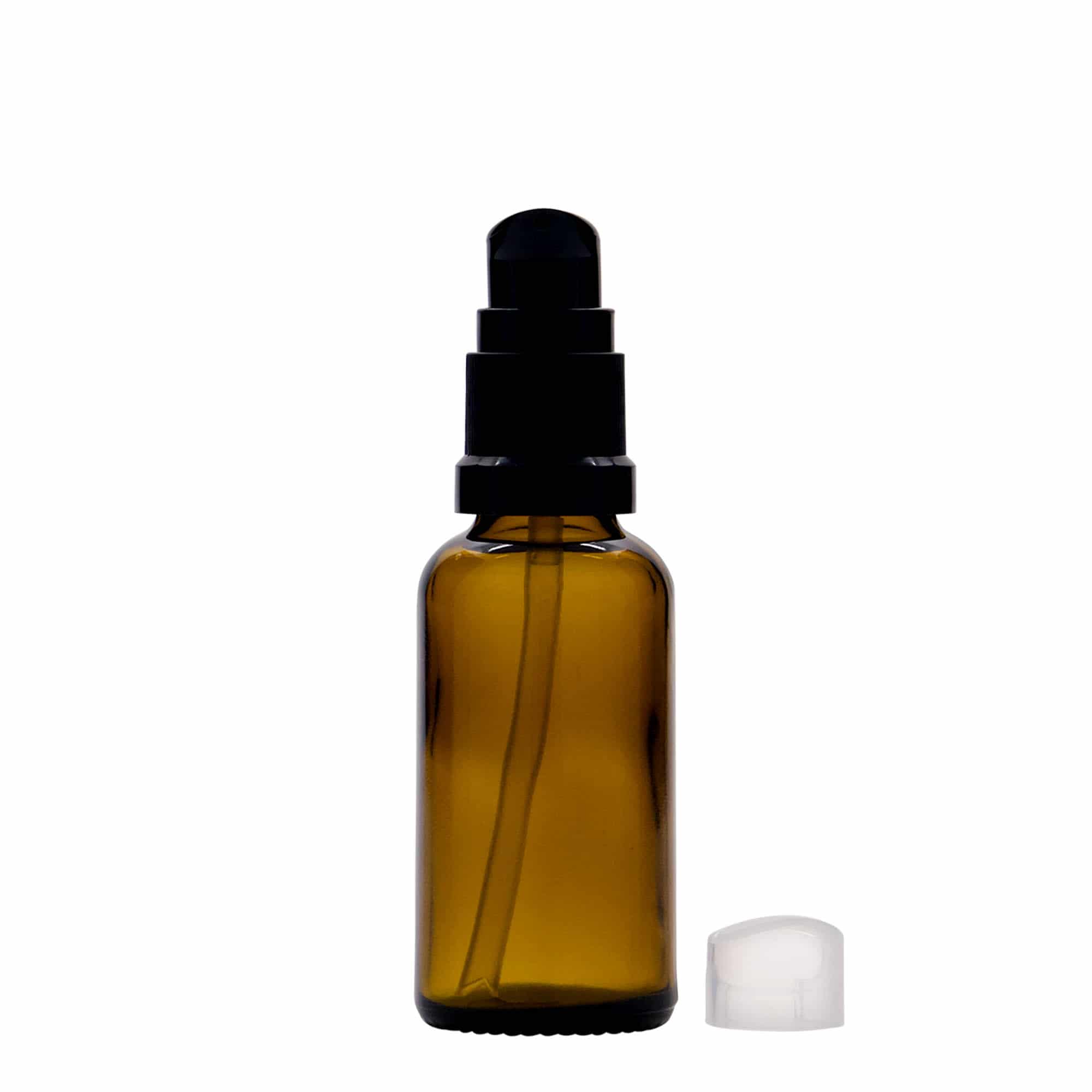 30 ml medicinska steklenička z dozirnikom za losjon, steklo, rjava, odprtina: DIN 18 30 ml medicinska steklenička z dozirnikom za losjon, steklo, rjava, odprtina: DIN 18