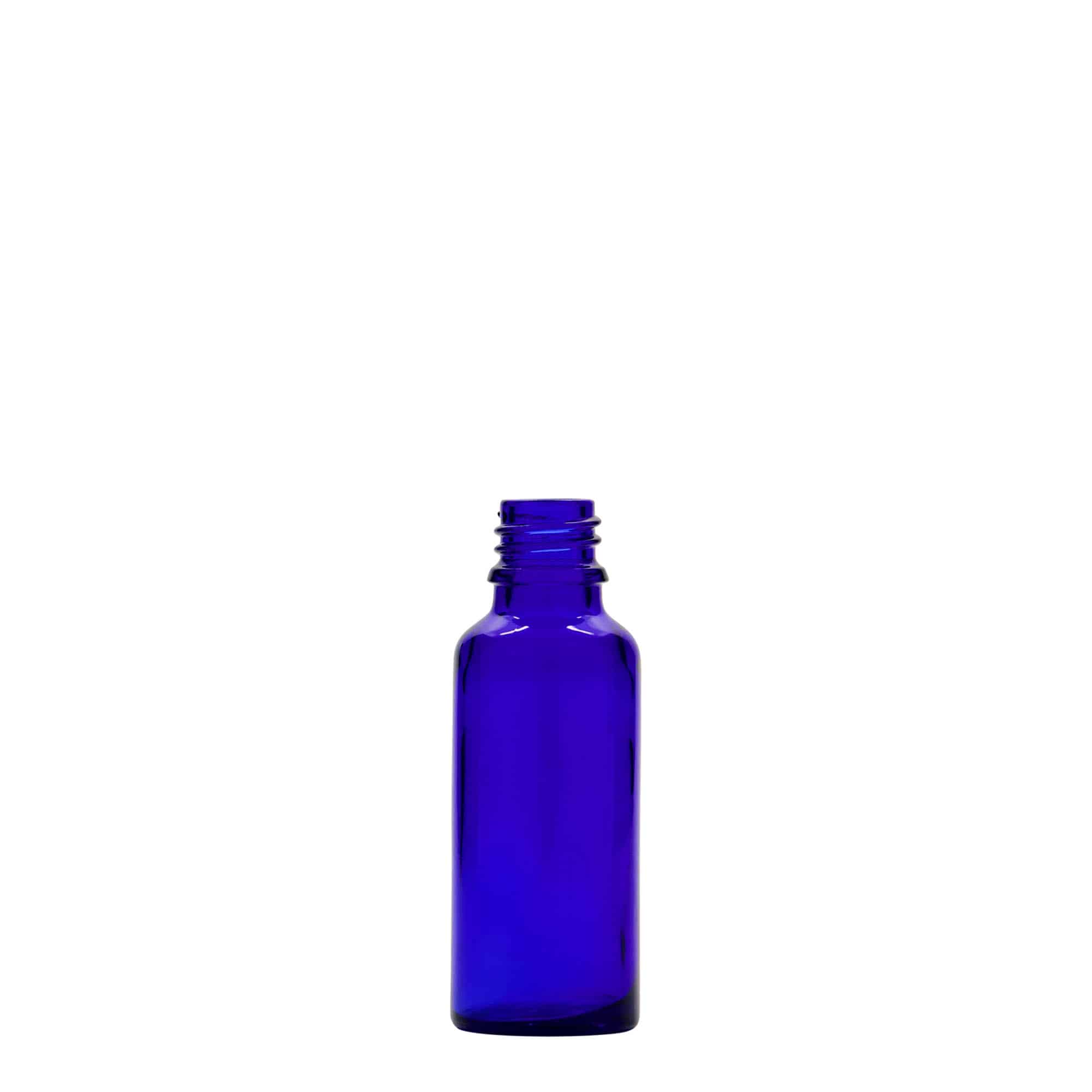 30 ml steklenica za zdravila, steklo, kraljevsko modra, ustje: DIN 18 30 ml steklenica za zdravila, steklo, kraljevsko modra, ustje: DIN 18