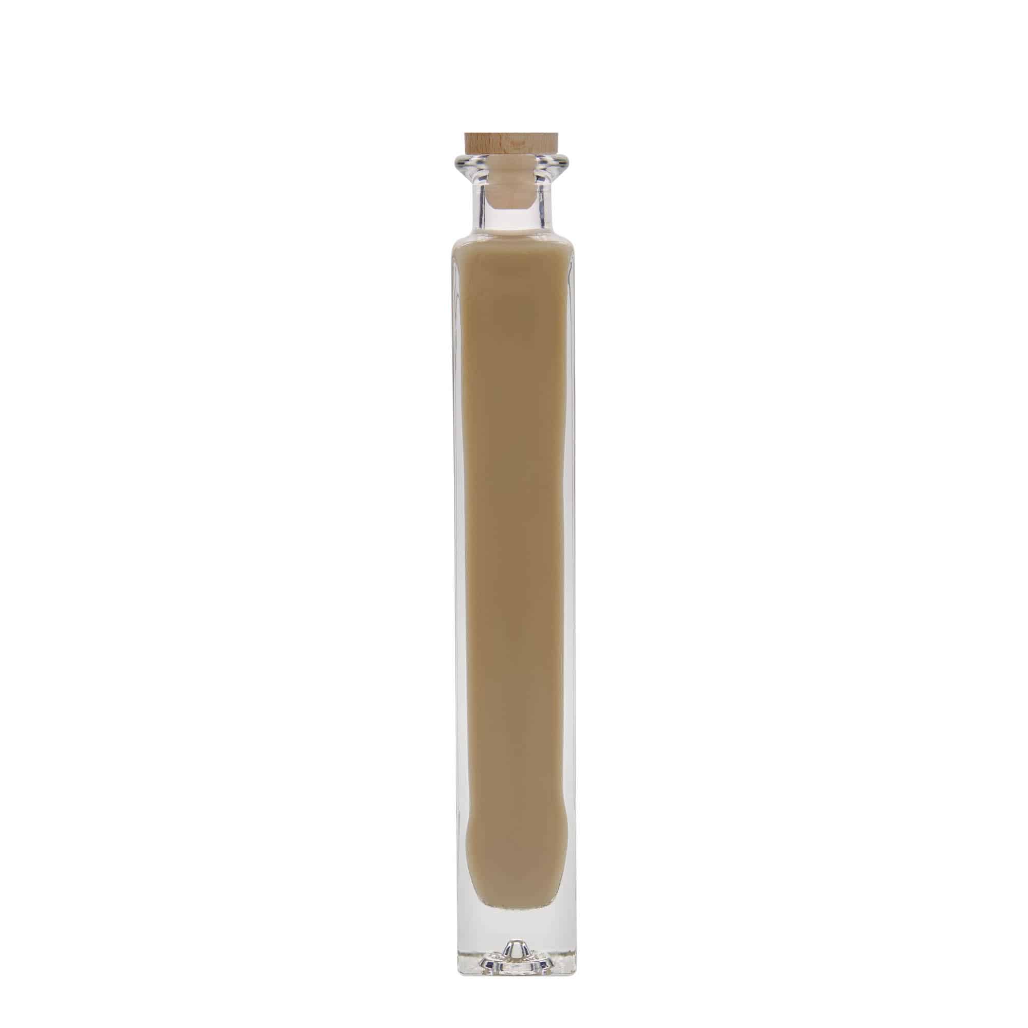 200 ml steklena steklenica »Tommy«, kvadratna, ustje: pluta