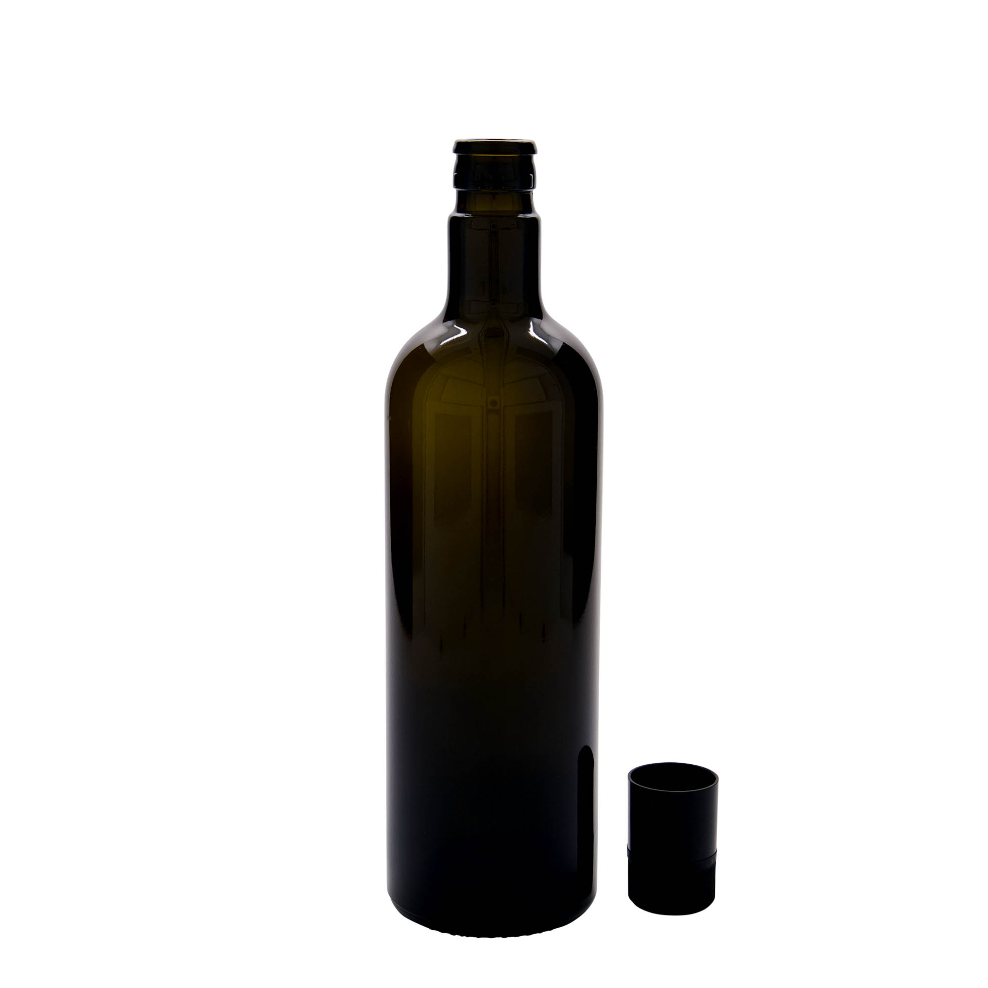 750 ml steklenica za kis/oljčno olje 'Willy New', steklo, starozeleno, odprtina: DOP