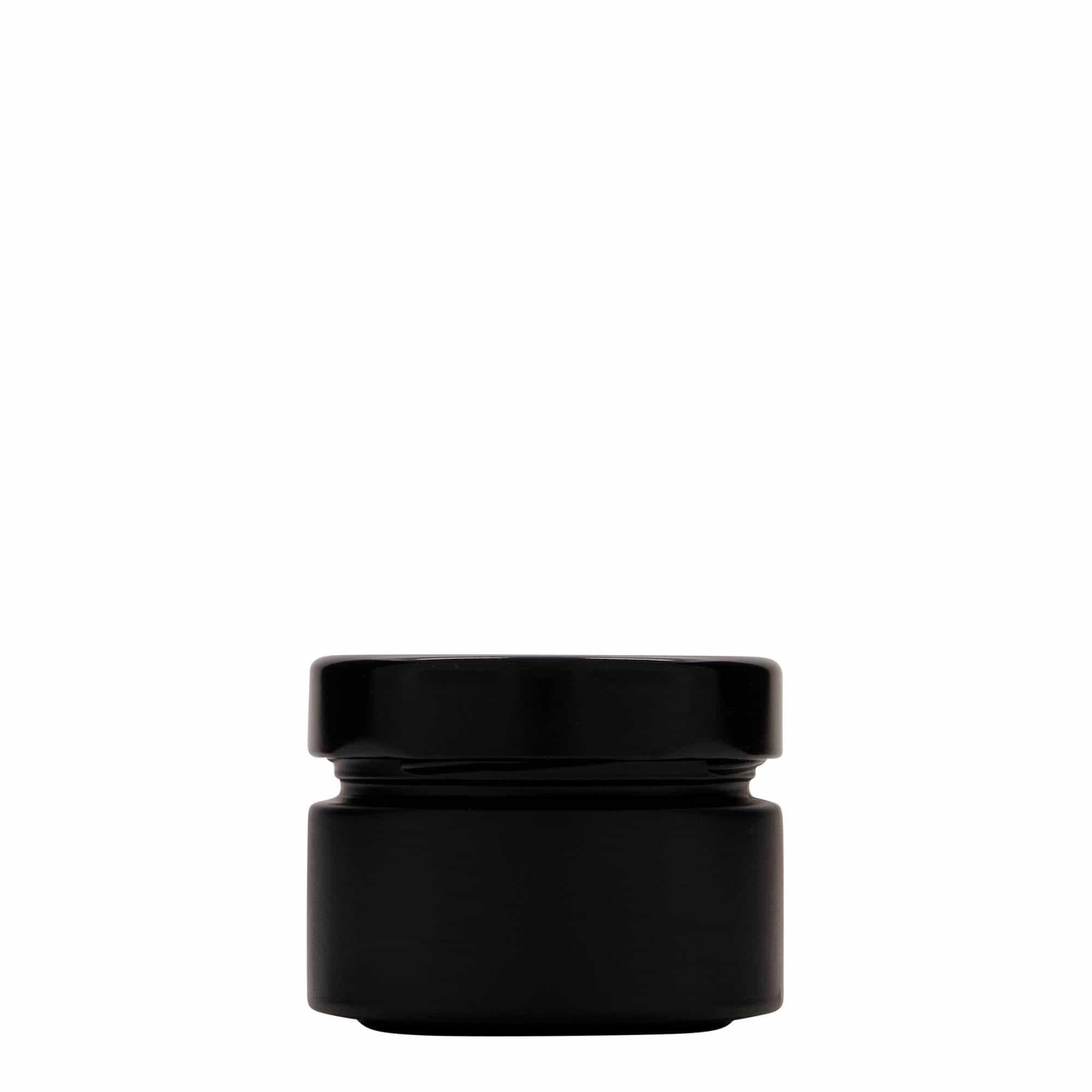 130 ml okrogli kozarec »Aurora«, črna, ustje: Deep-Twist-Off (DTO 66)