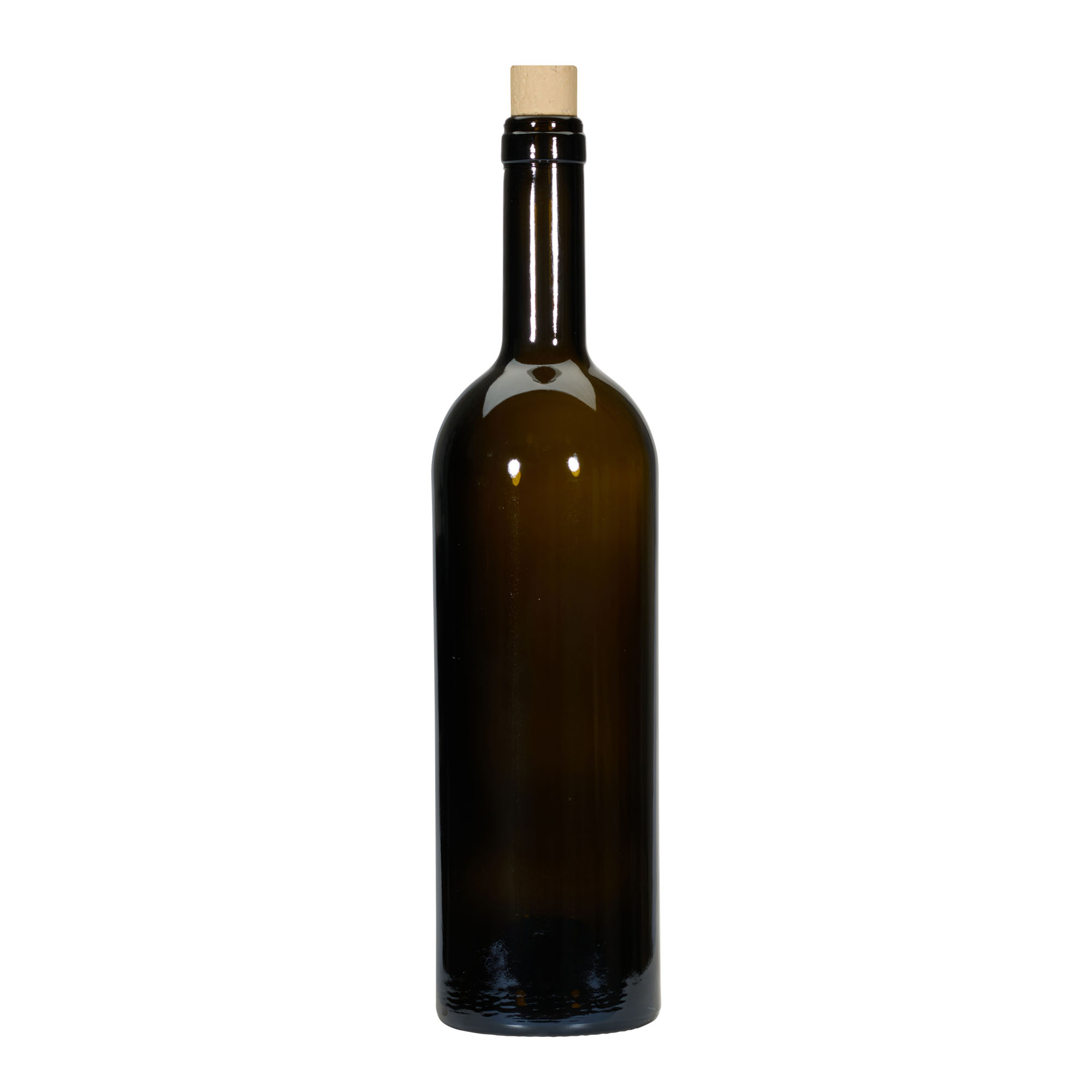 750 ml vinska steklenica 'Golia', starozelena, odprtina: pluta