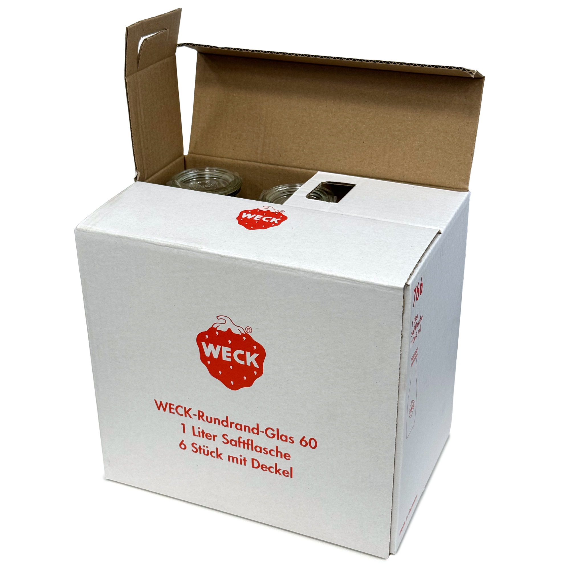 6x 1000 ml WECK steklenica za sok s steklenim pokrovom RR 60