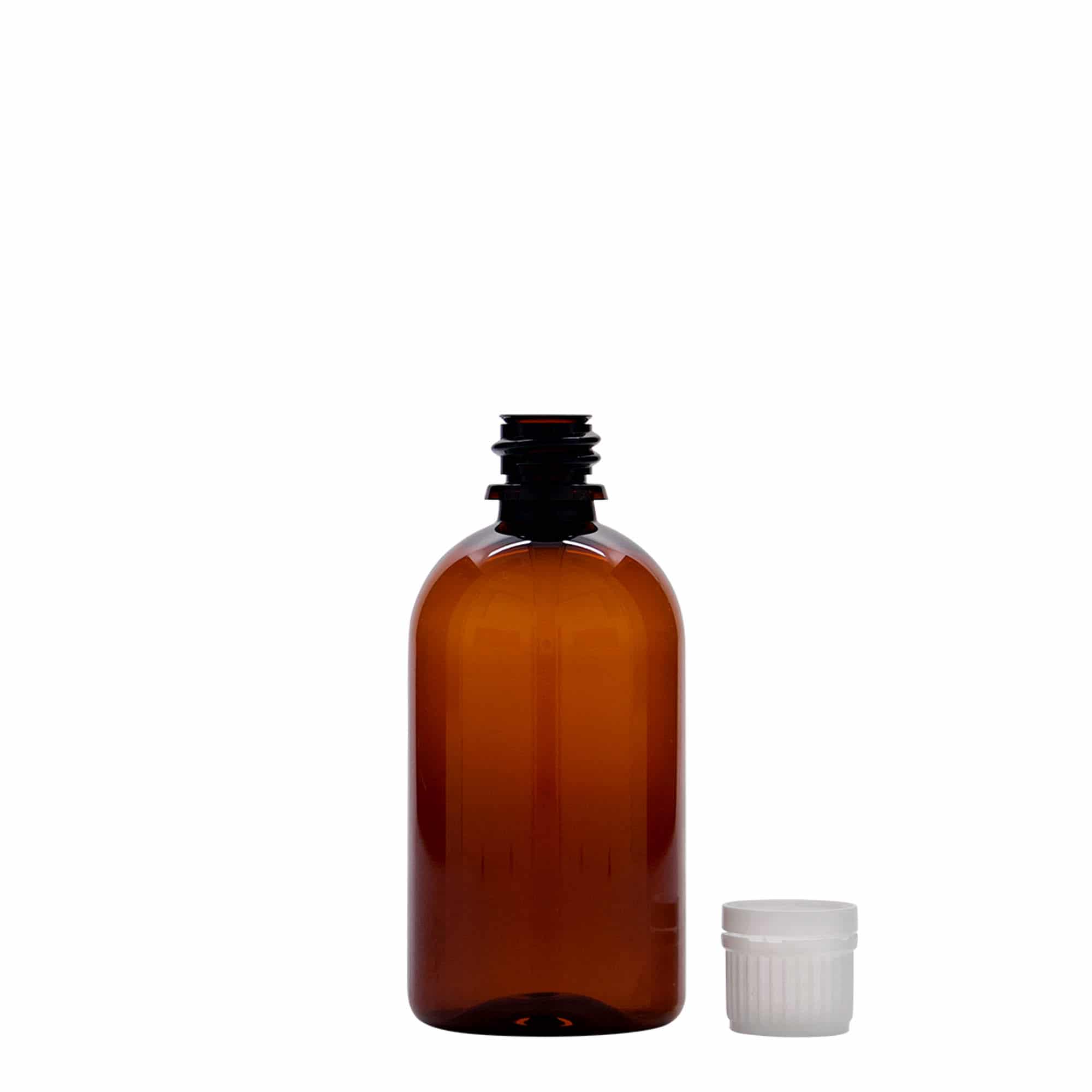 100 ml steklenica za zdravila PET »Easy Living«, rjava, plastika, ustje: DIN 18