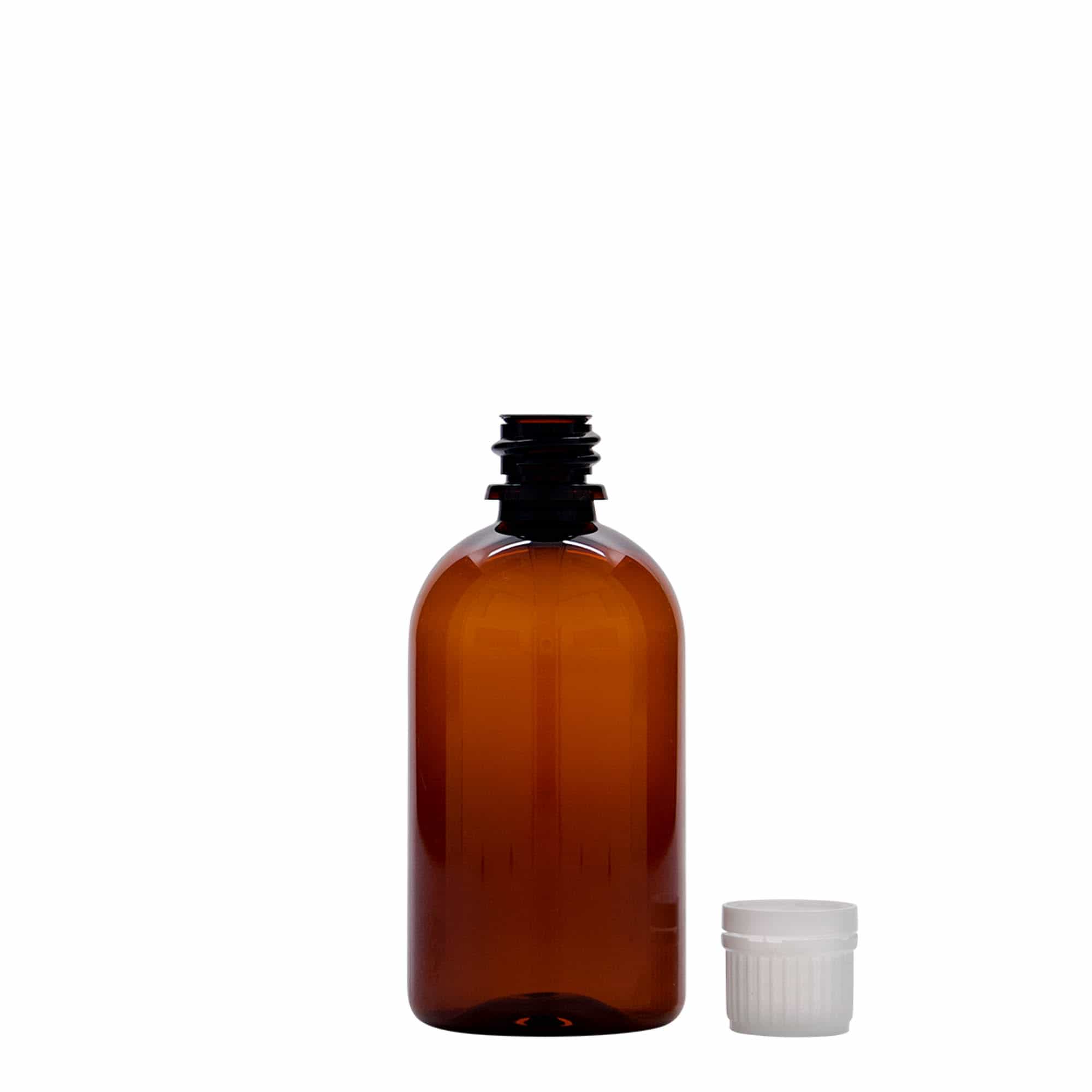 100 ml PET-medicinska steklenička 'Easy Living', rjava, plastika, odprtina: DIN 18