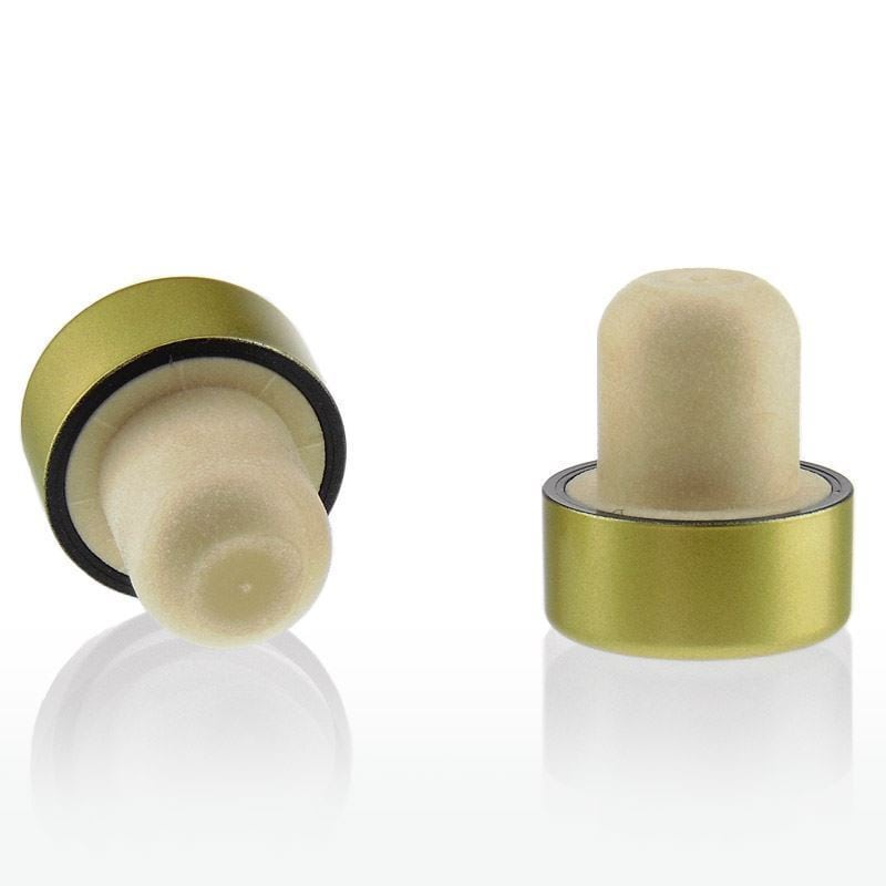 Ročajna zamašek 19 mm, plastika, zlata, za ustje: zamašek