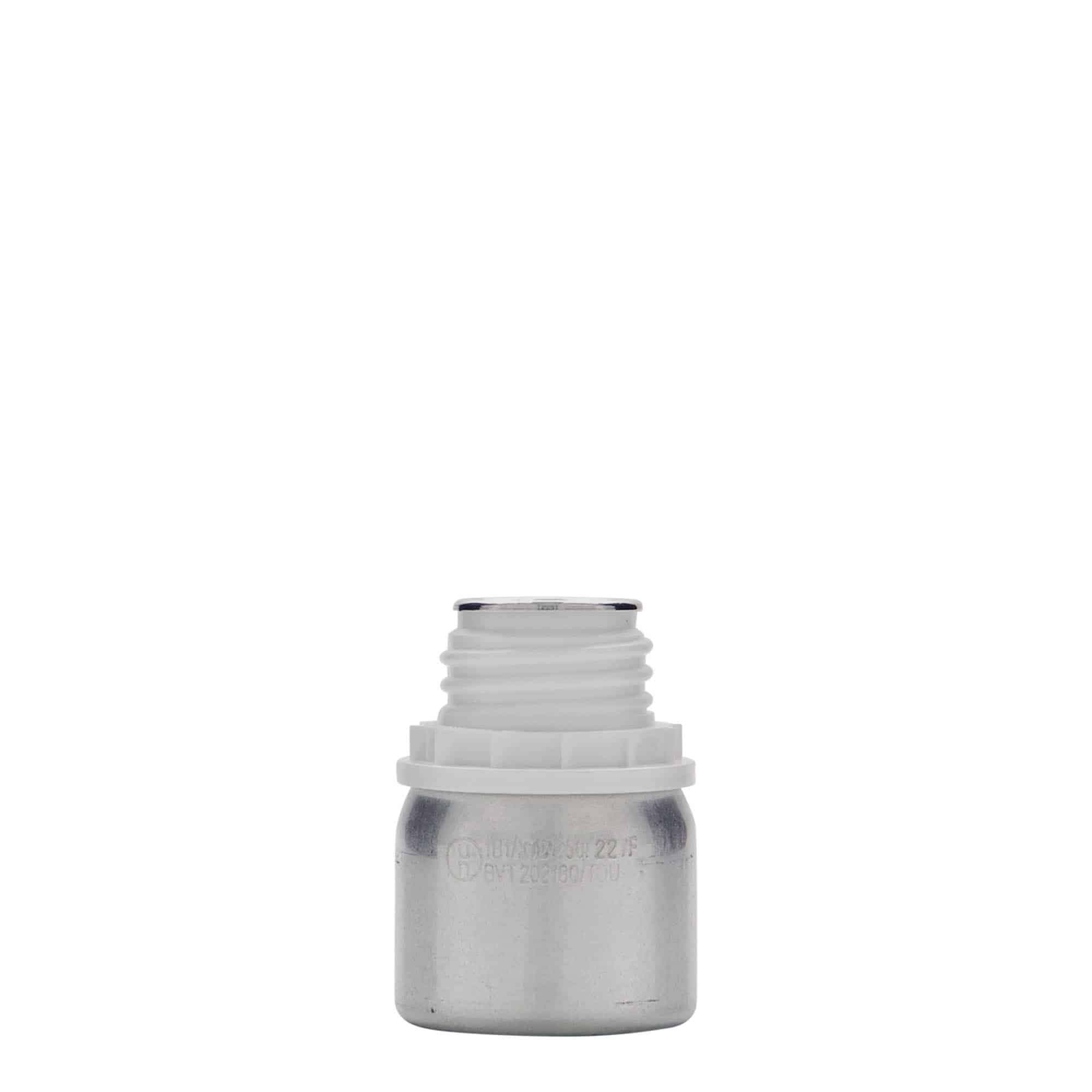 50 ml aluminijasta steklenička, kovina, srebrna, odprtina: DIN 32