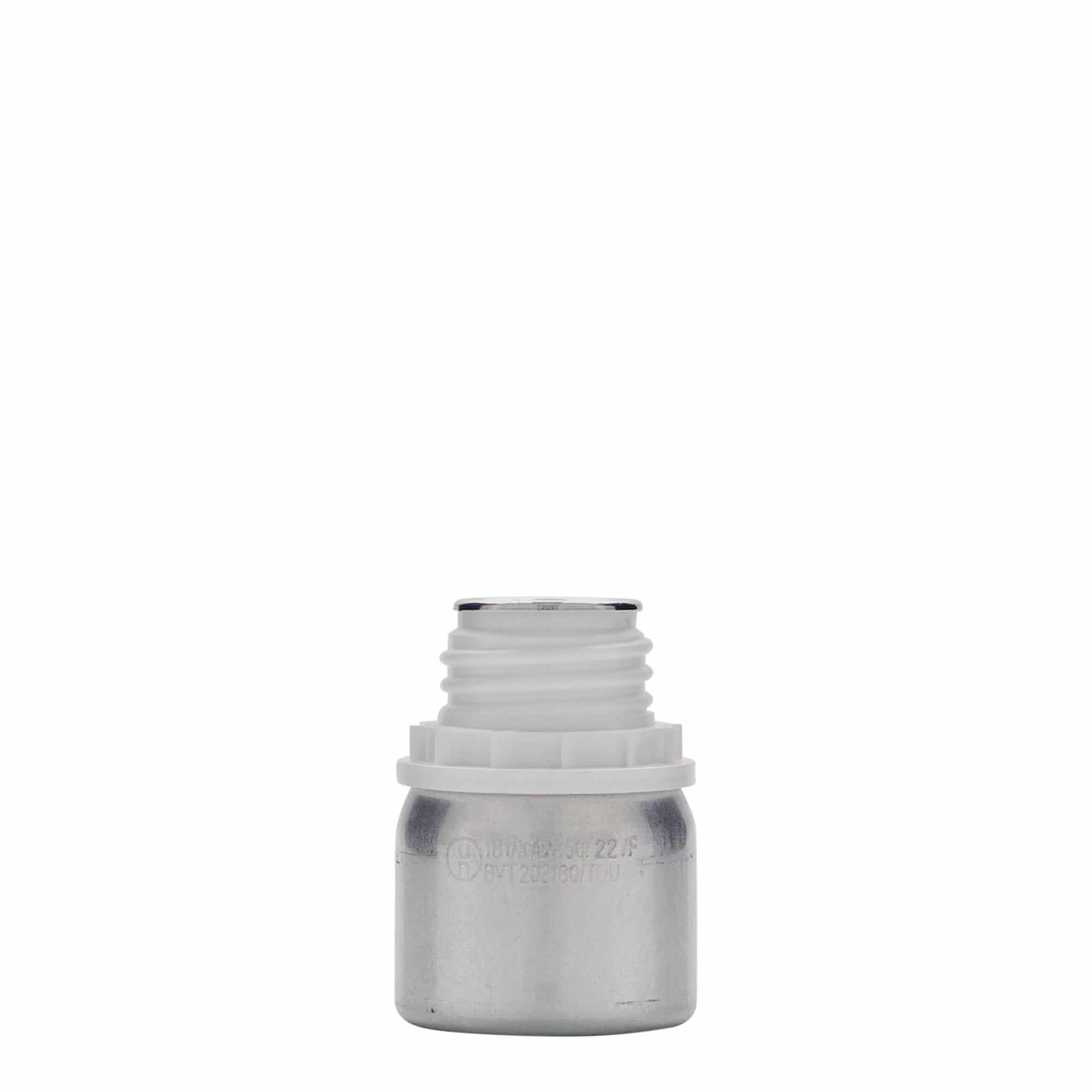 50 ml aluminijasta steklenička, kovina, srebrna, odprtina: DIN 32