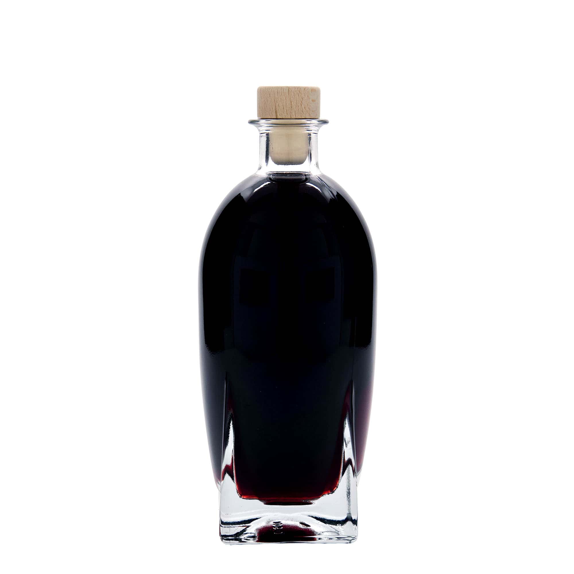 500 ml steklena steklenica »Zino«, kvadratna, ustje: pluta