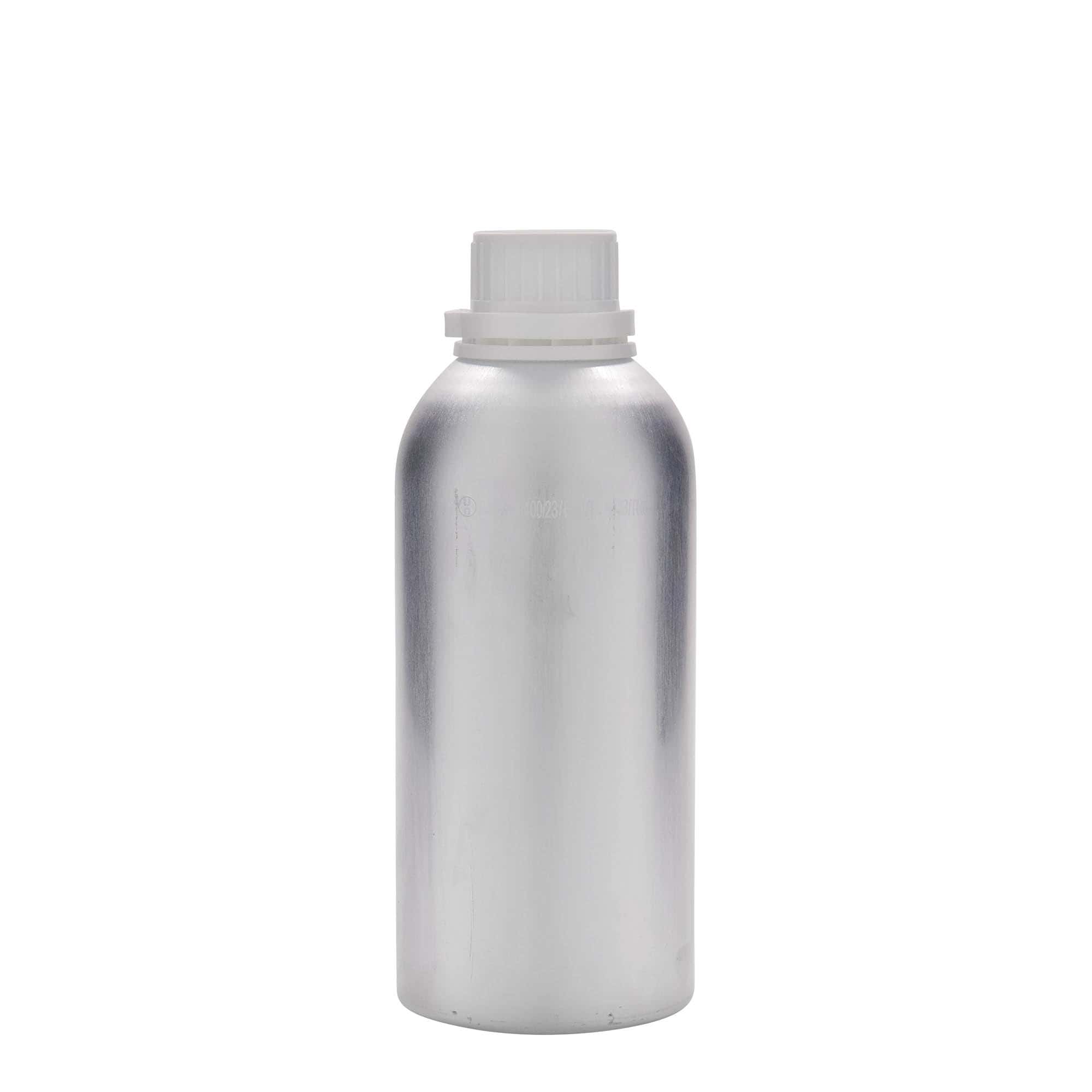 625 ml aluminijasta steklenica, kovina, srebrna, odprtina: DIN 32