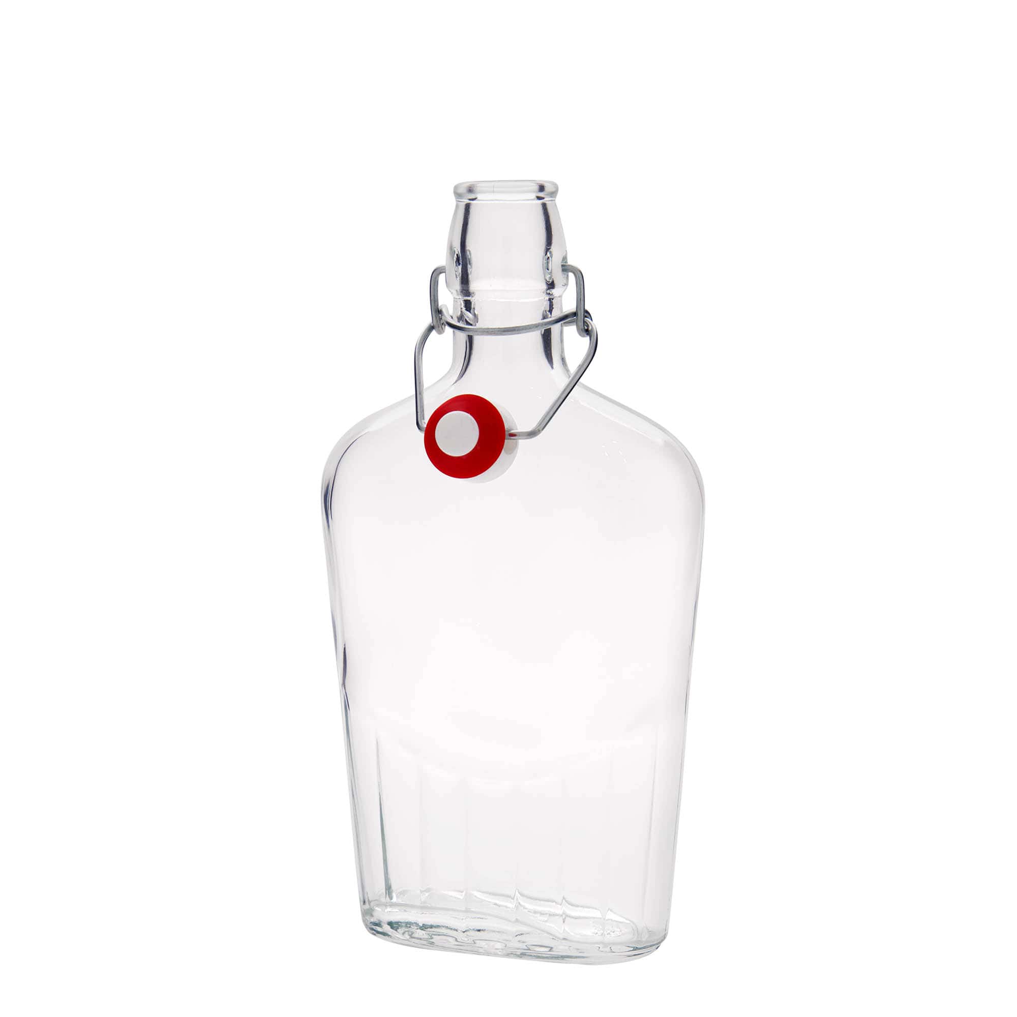 500 ml steklena steklenica »Fiaschetta«, ovalna, ustje: zamašek s tesnilom