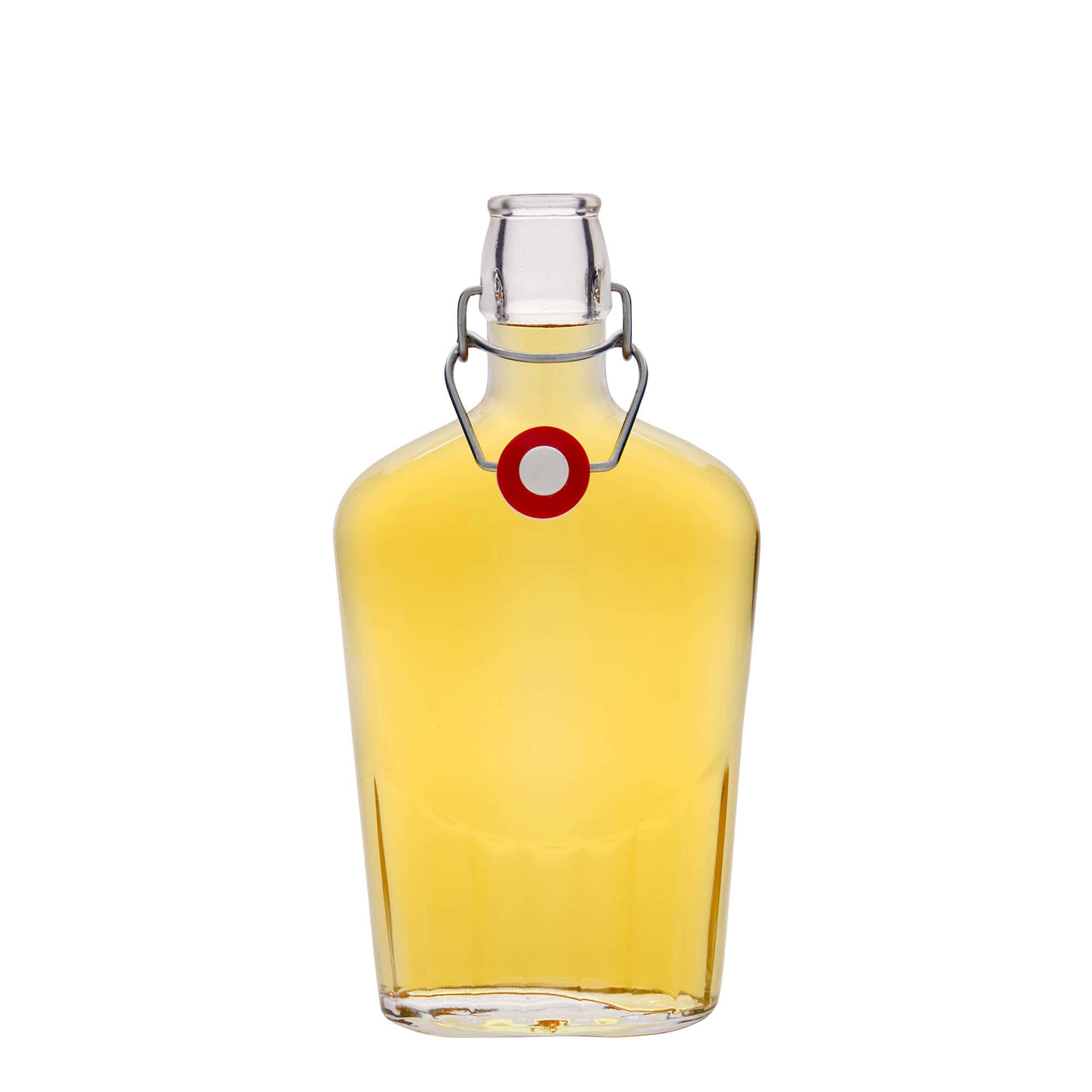 500 ml steklena steklenica »Fiaschetta«, ovalna, ustje: zamašek s tesnilom