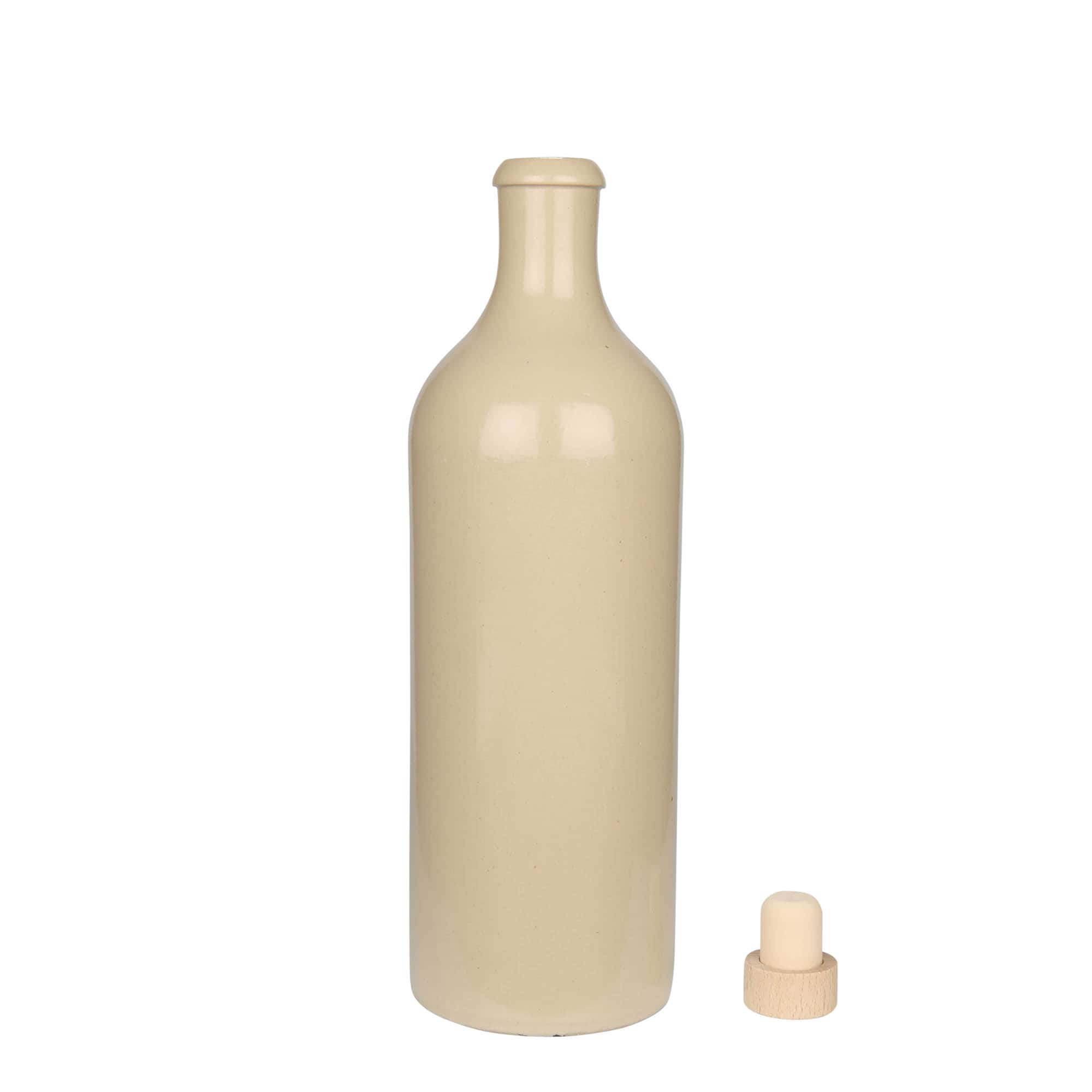 750 ml glineni vrč, kamnina, bež, odprtina: pluta