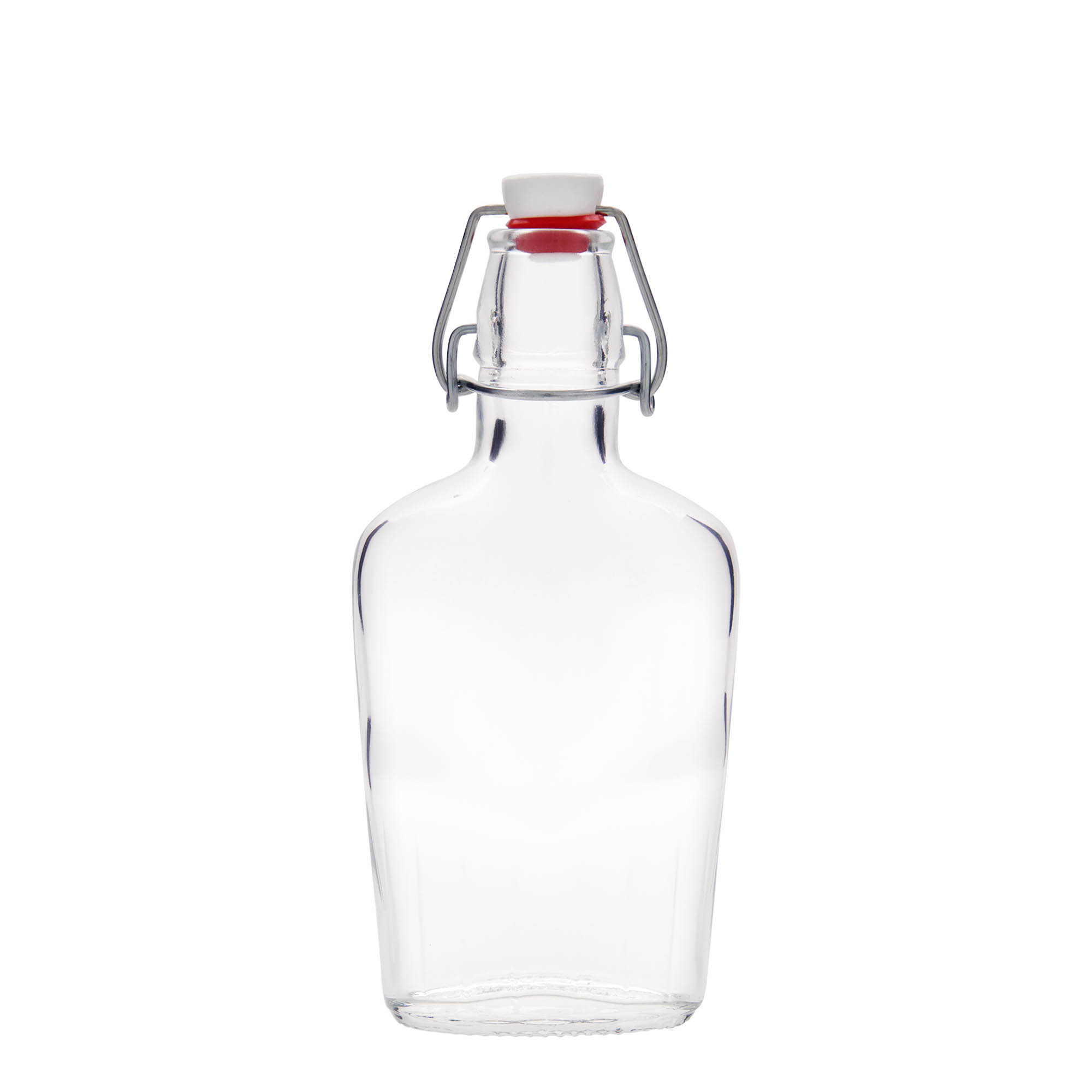 250 ml steklenica 'Fiaschetta', ovalna, odprtina: s sponko 250 ml steklenica 'Fiaschetta', ovalna, odprtina: s sponko
