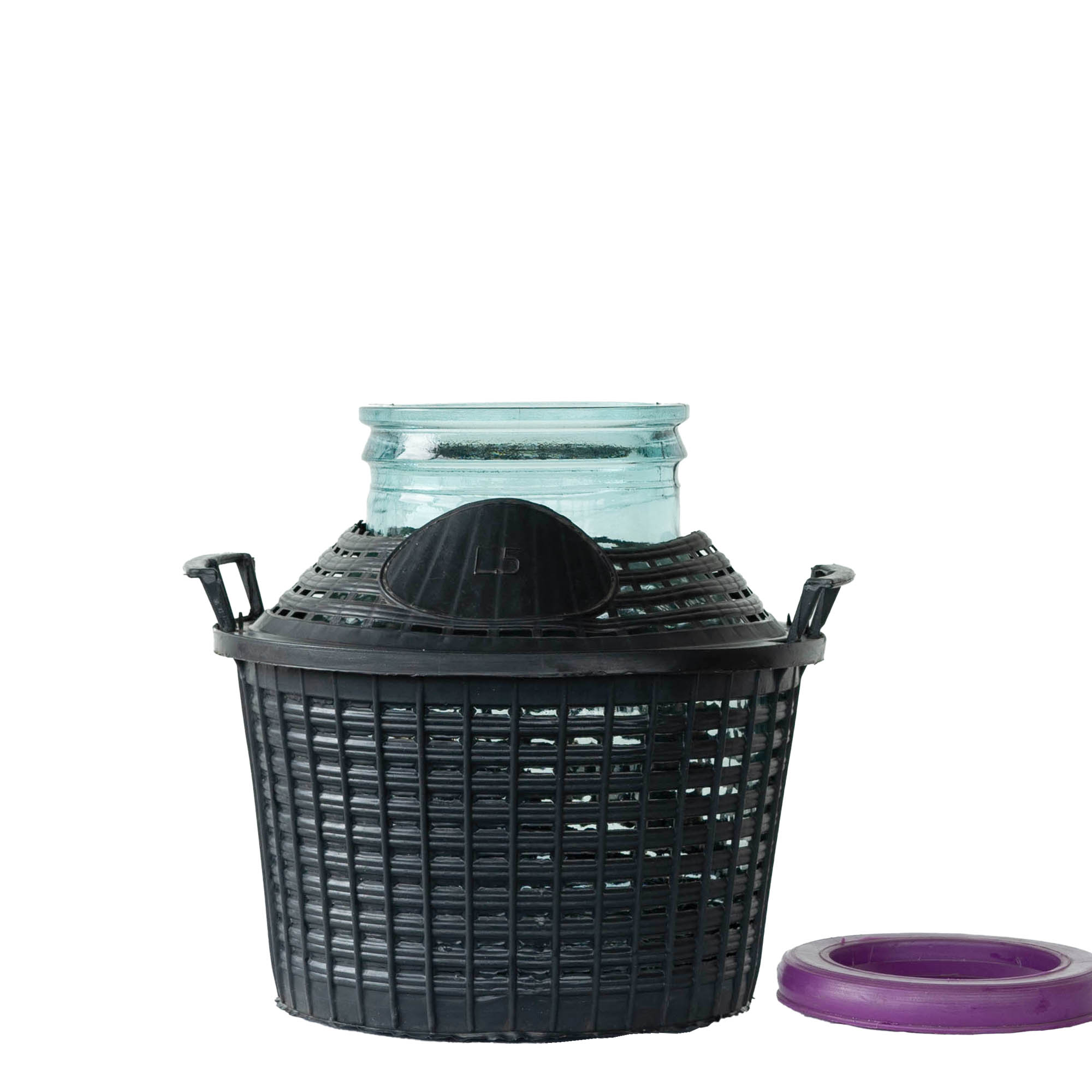 5 l balonska steklenica širokega grla, steklo, odprtina: pokrov z zaskočno sponko