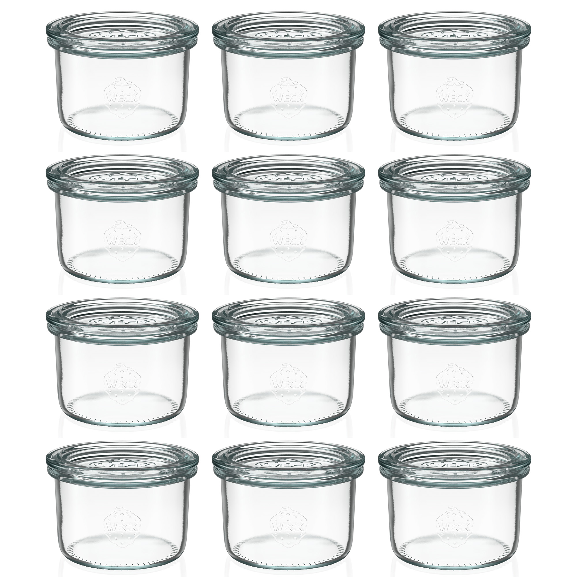 12x 200 ml WECK kozarec za vlaganje s steklenim pokrovom RR 80