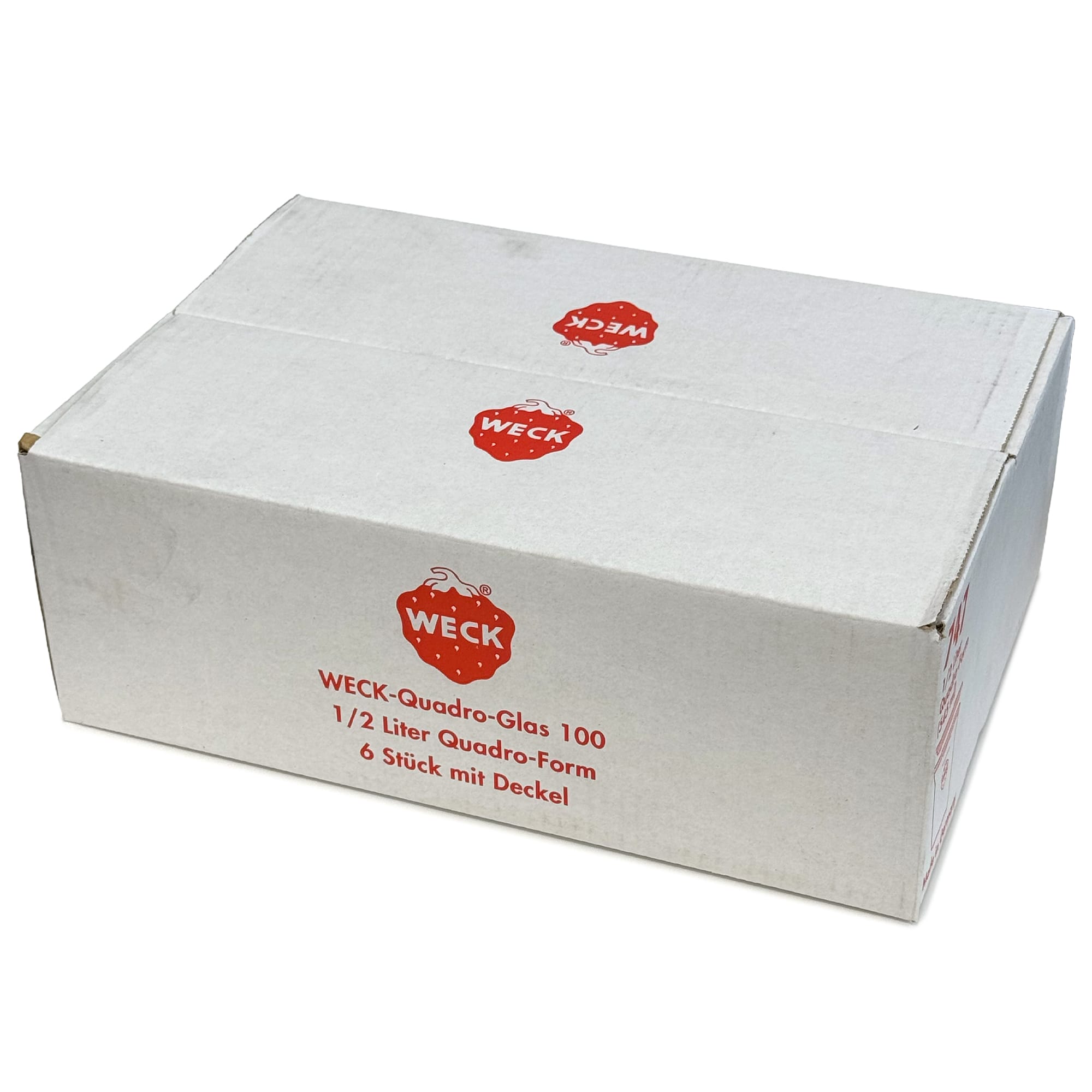 6x 545 ml WECK-Quadrosteklenica s steklenim pokrovom RR 100