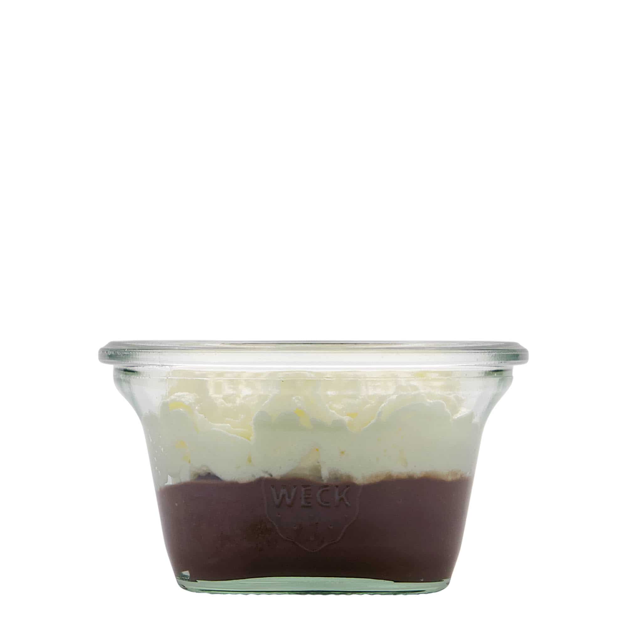 290 ml kozarec Quadro WECK, kvadratni, ustje: Okrogel rob