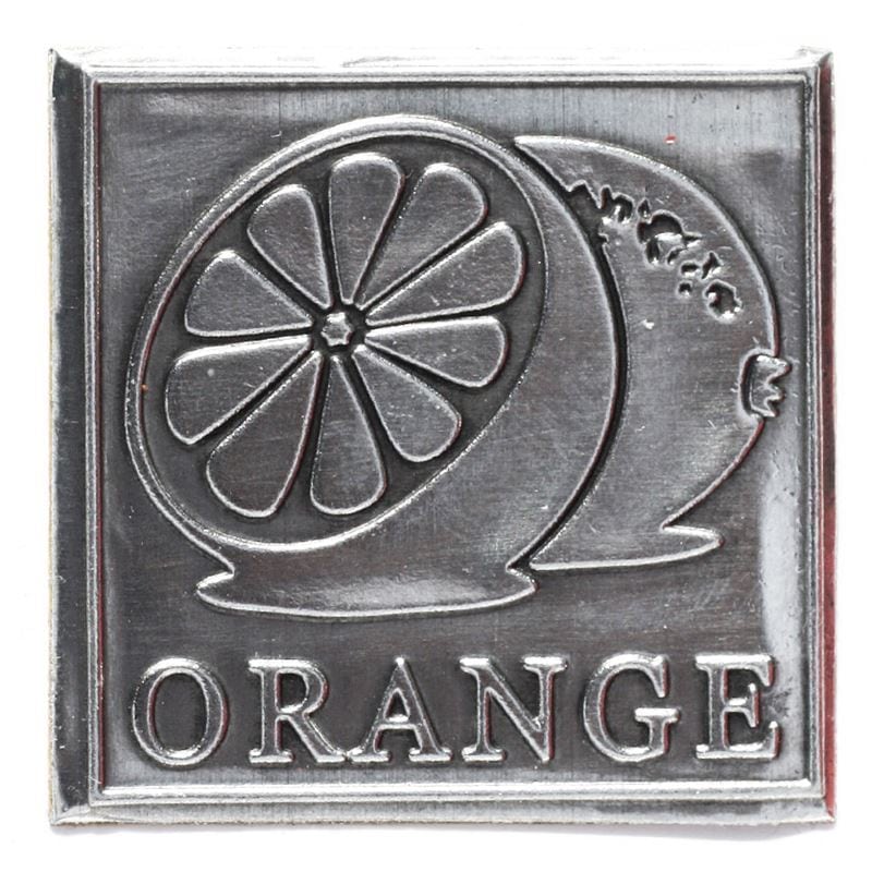 Kosmetični nalepka 'Orange', kvadratna, kovinska, srebrna