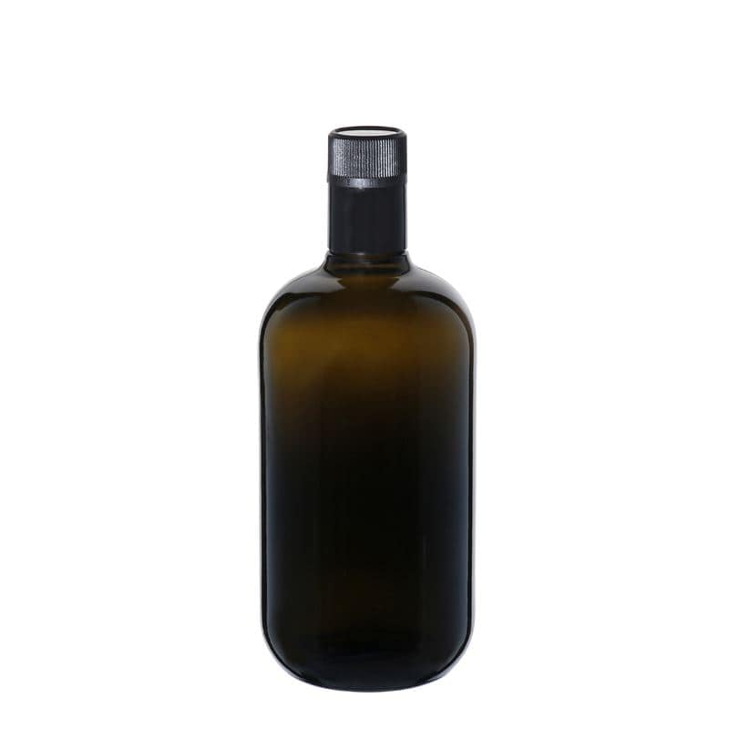 750 ml steklenica za kis/oljčno olje 'Biolio', steklo, starinsko zeleno, odprtina: DOP